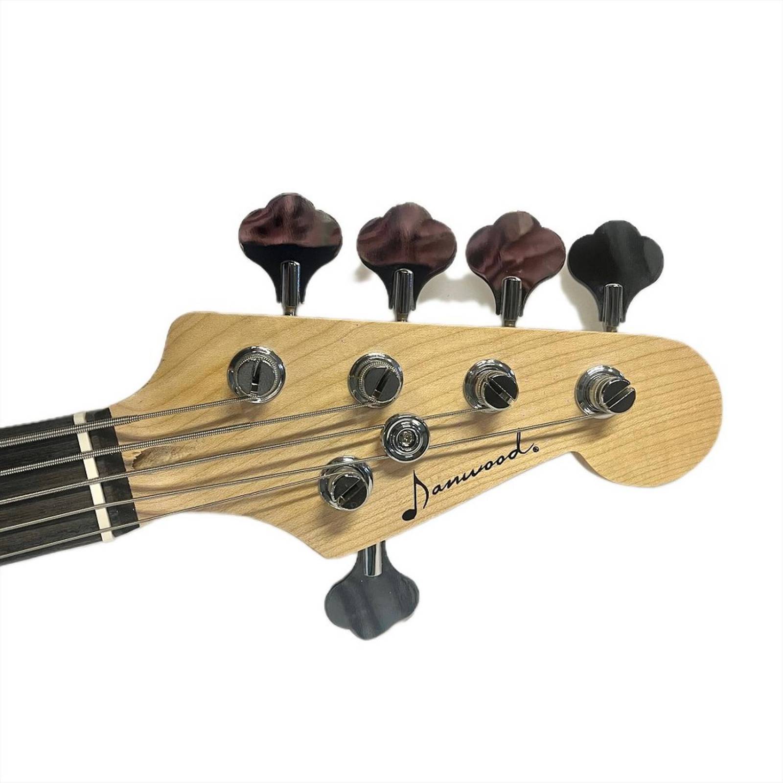 Bajo electrico Sombreado 5 Cuerdas dos pastillas brazo palo de rosa 