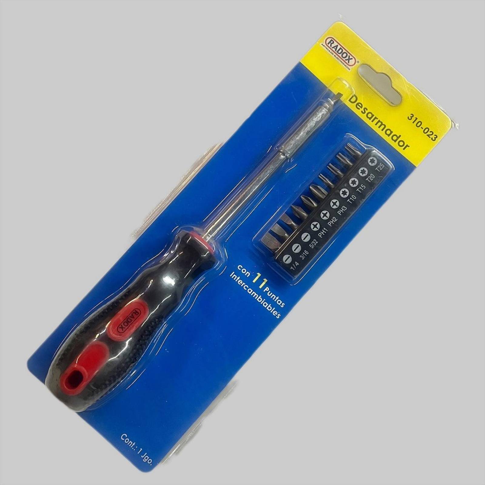 Desarmador con 11 puntas intercambiables 