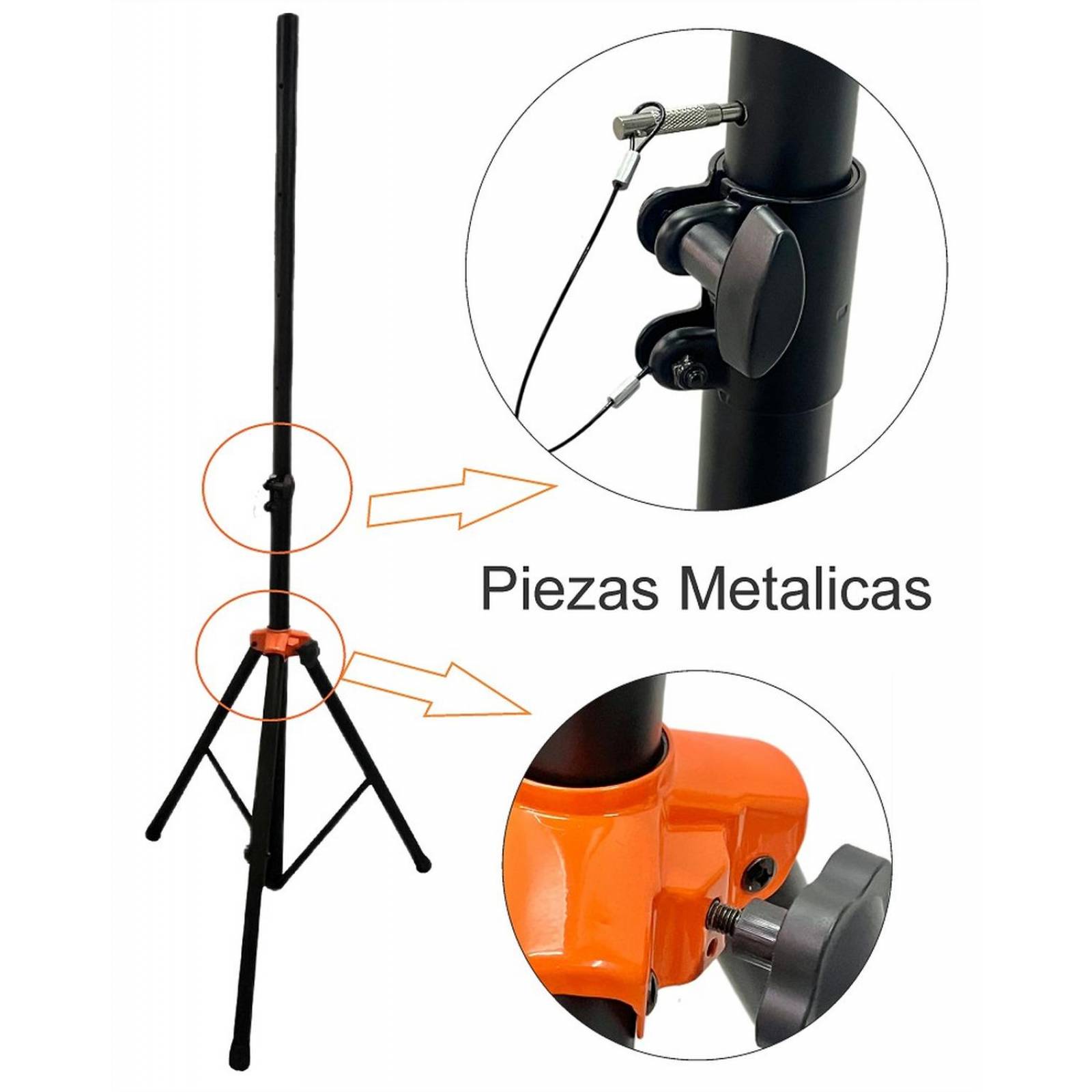 Pedestal Tripie Uso Rudo Metal Reforzado Para Bafle NARANJA amortiguador 