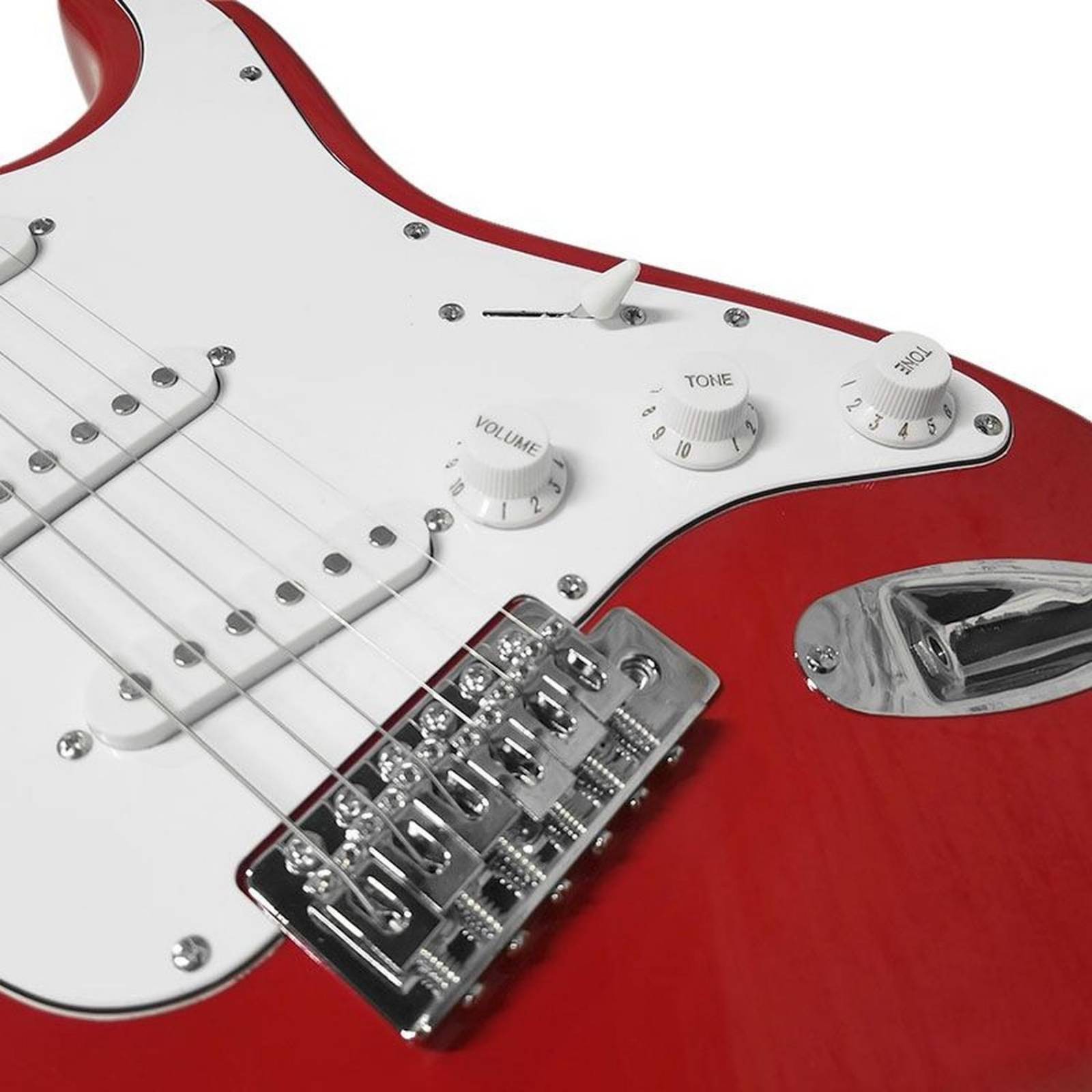 Guitarra Electrica Roja con blanco QTE SSS