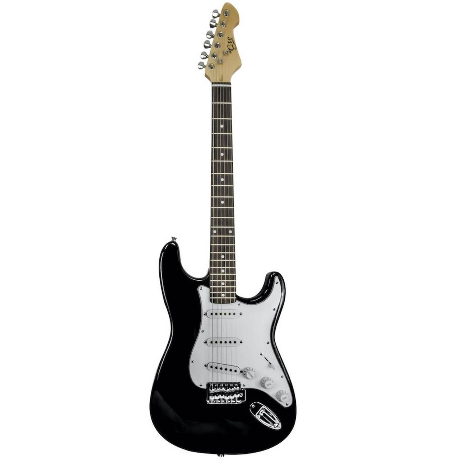 Guitarra Electrica Negra con Blanco QTE SSS 