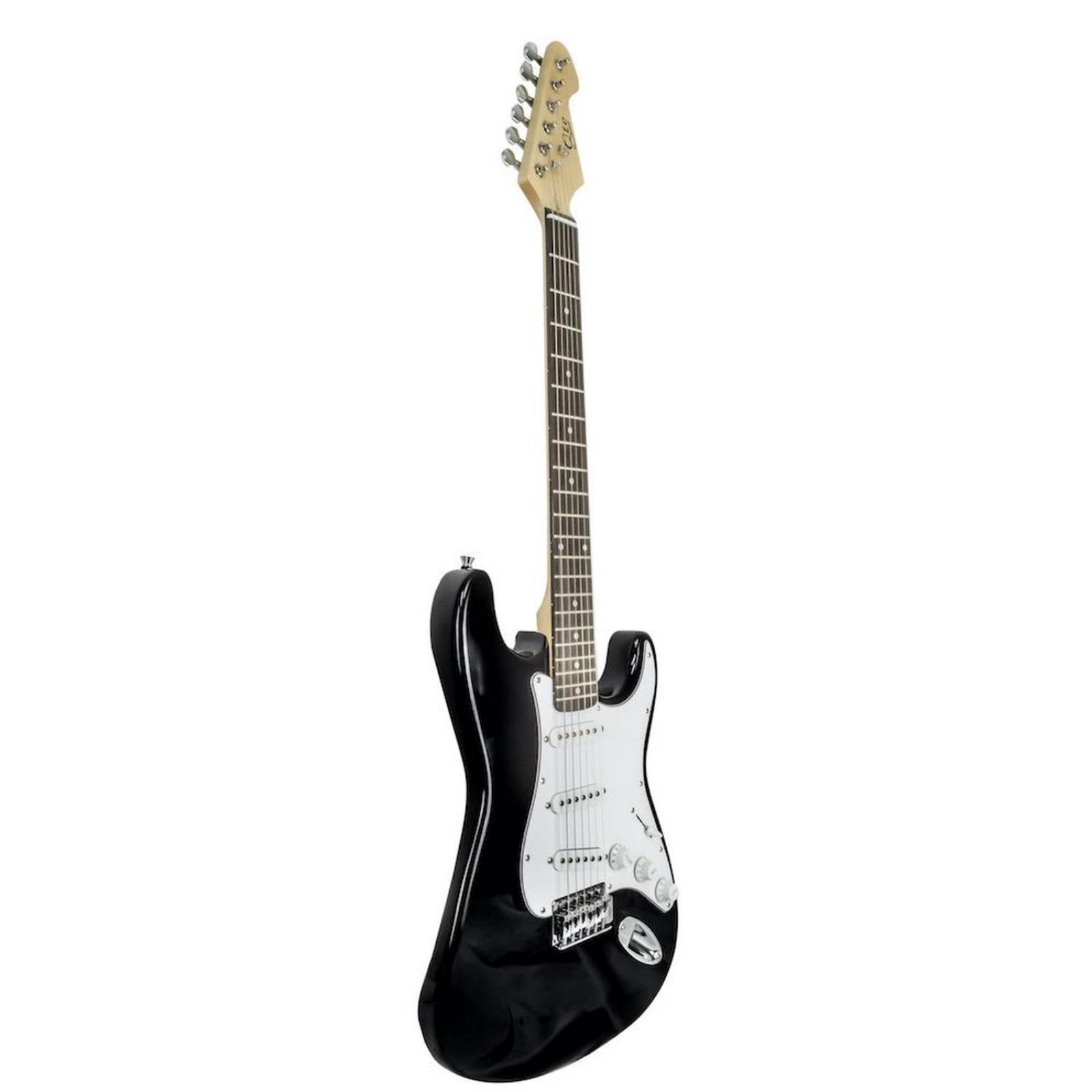 Guitarra Electrica Negra con Blanco QTE SSS 