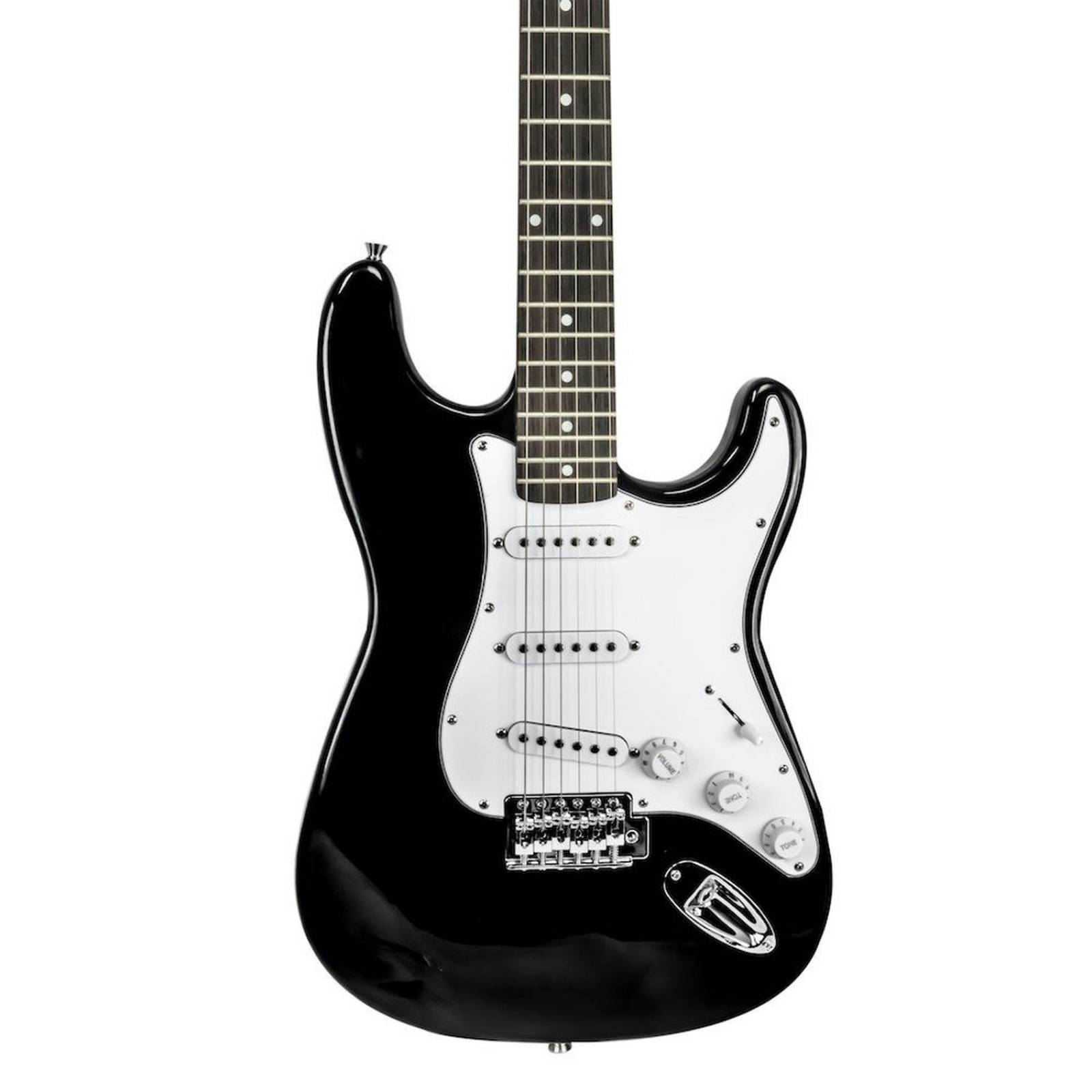 Guitarra Electrica Negra con Blanco QTE SSS 