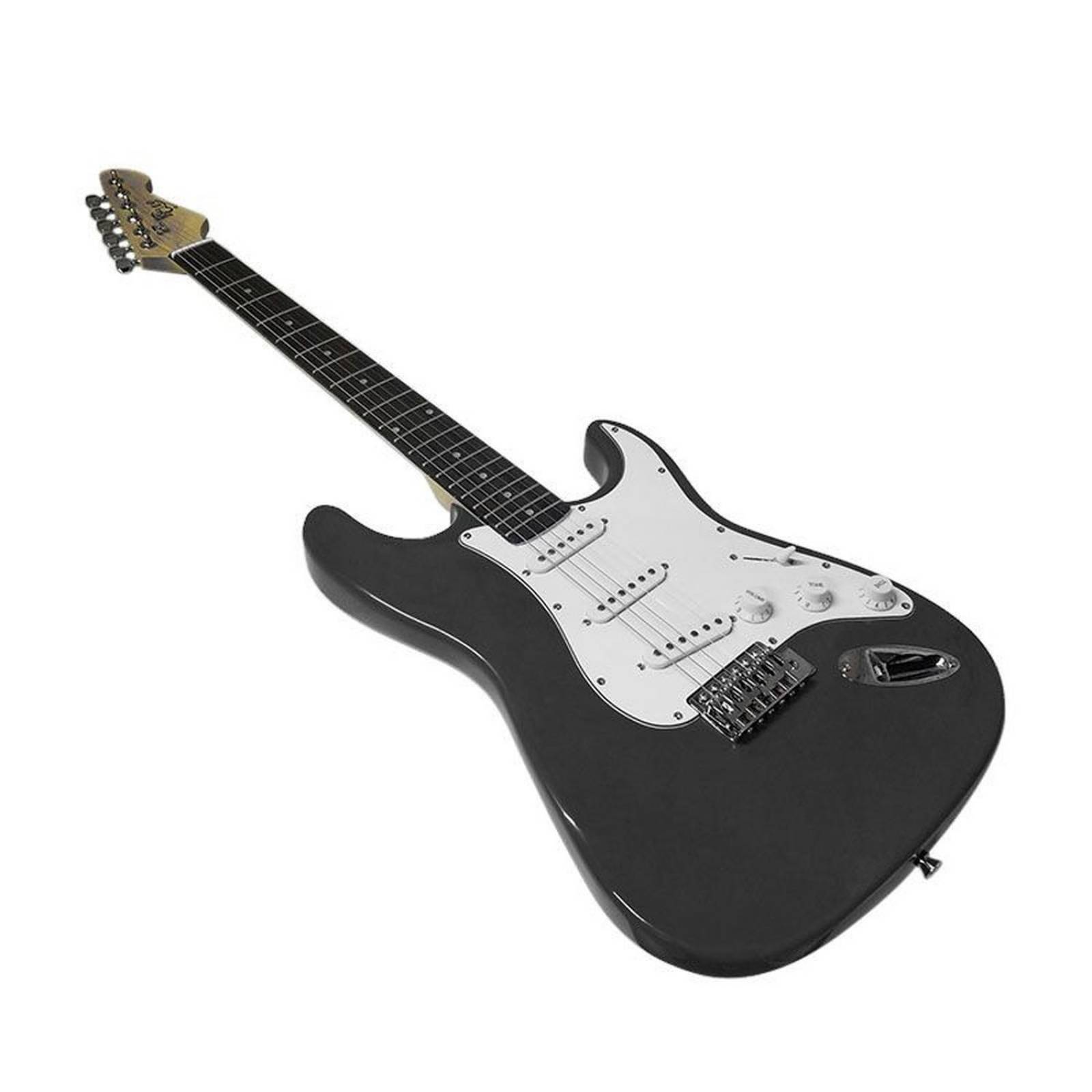 Guitarra Electrica Negra con Blanco QTE SSS 