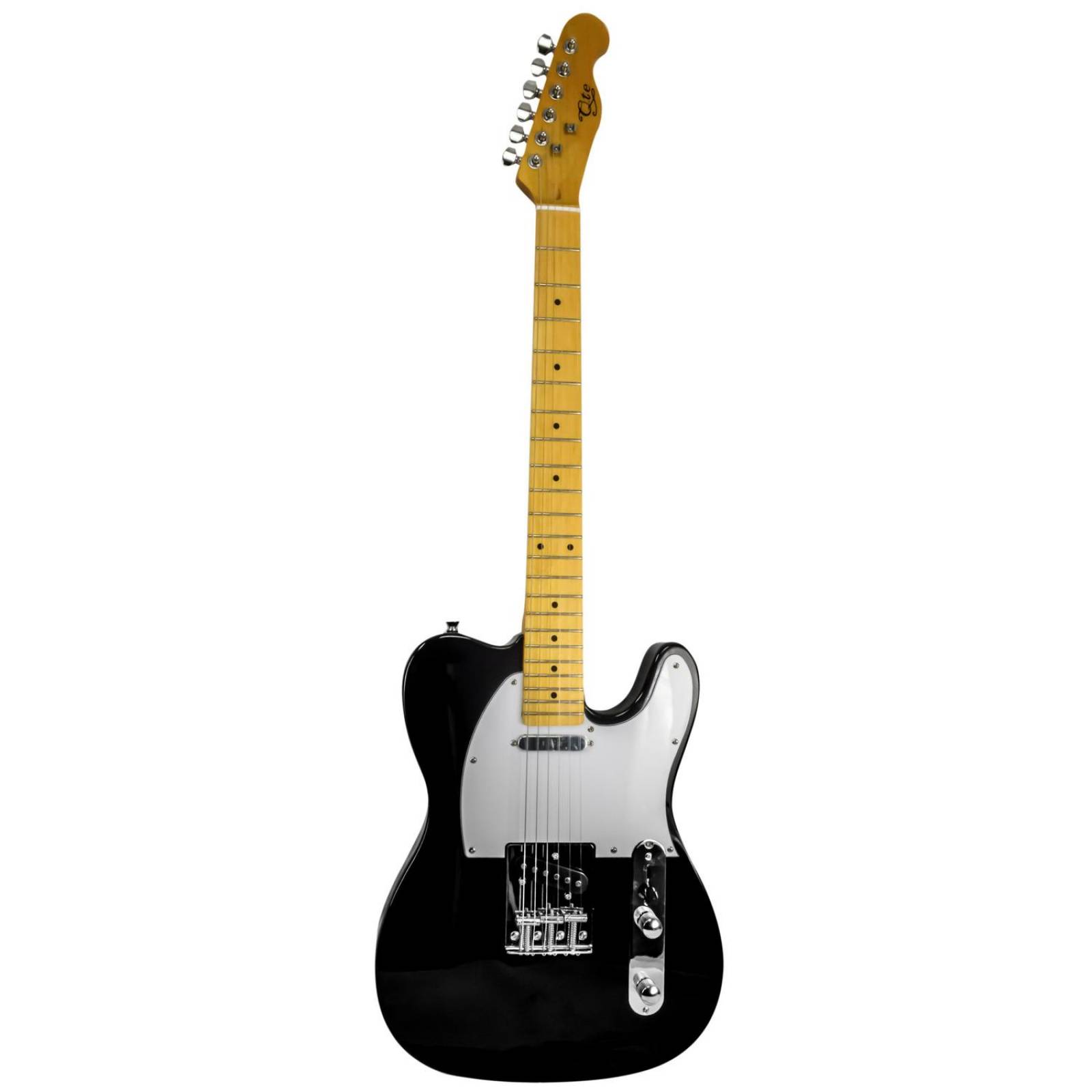 Guitarra Eléctrica 1V1T Negro con Blanco QTE 