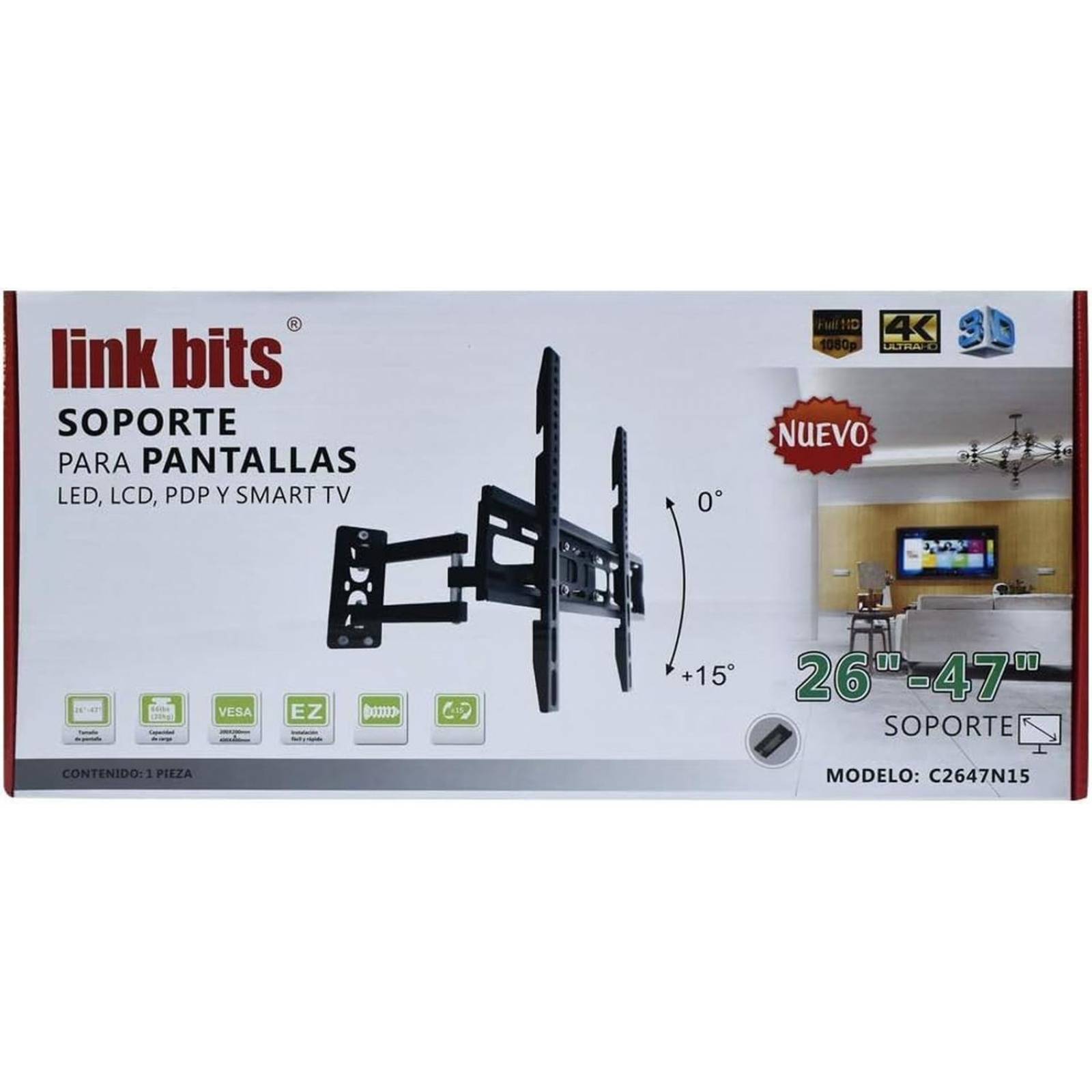 Soporte Para Pantalla LED LCD Plasma 26 A 47 Pulgadas C2647N15B