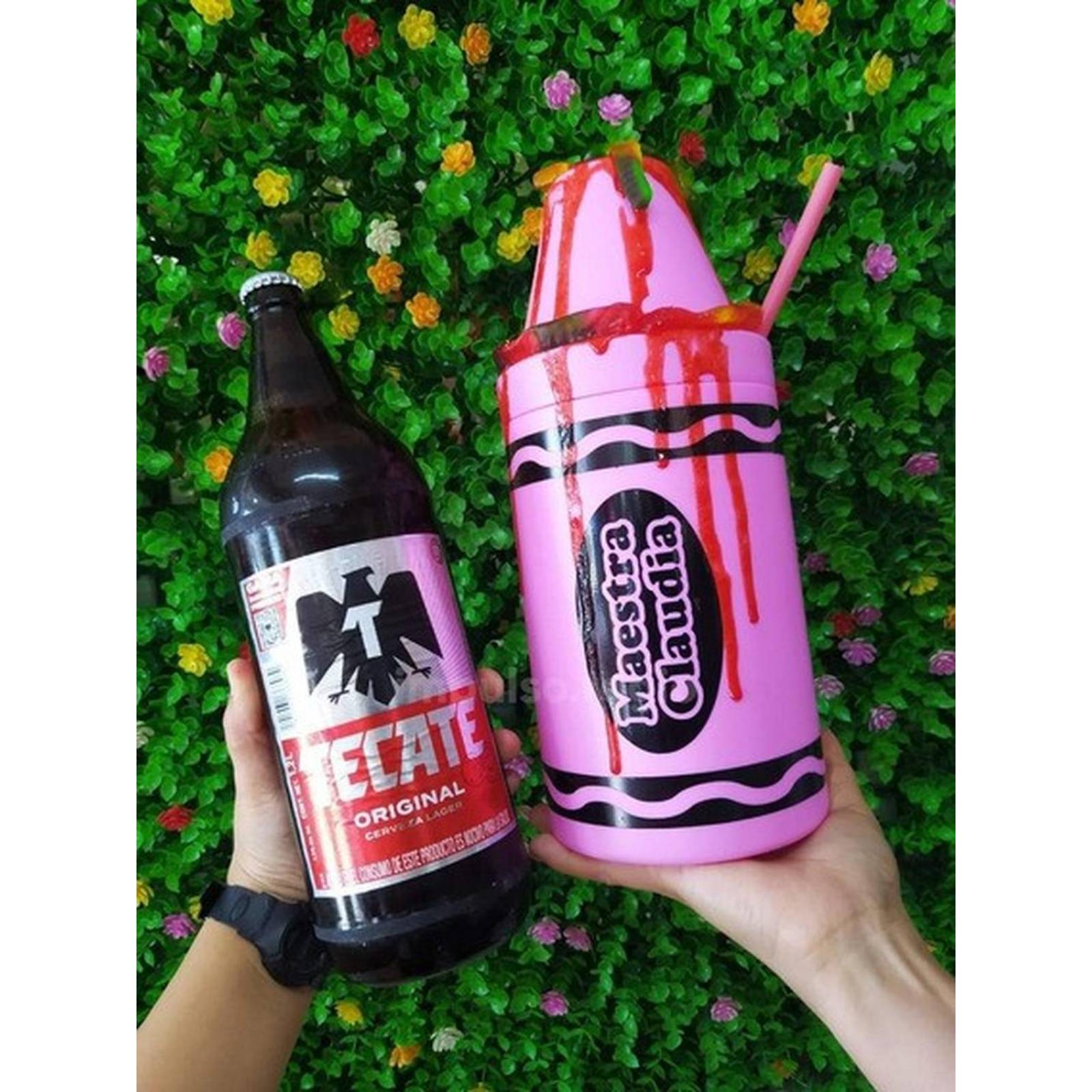 Maxi Crayola Botella Vaso Gigante Crayochela Halloween Psyco 