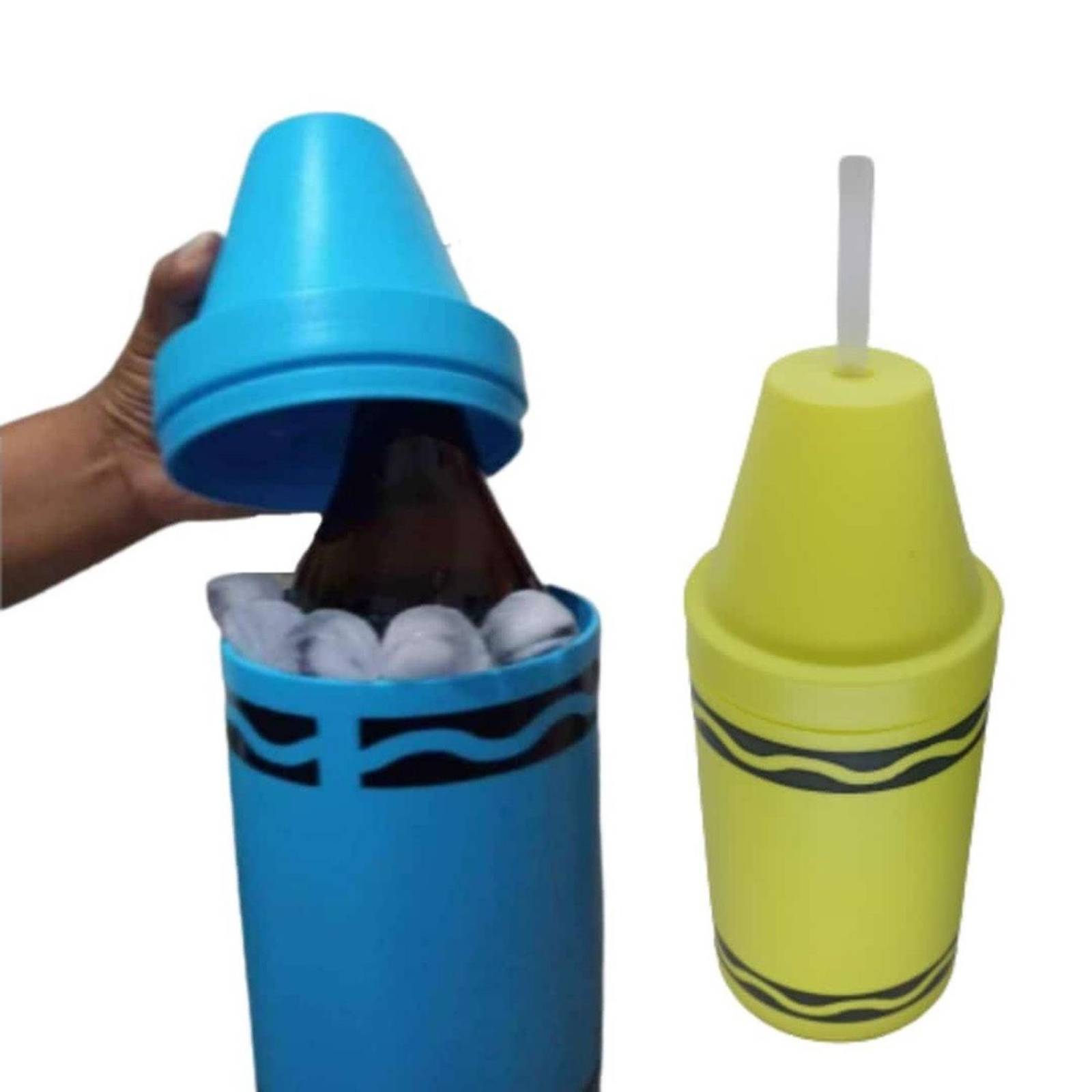 Maxi Crayola Botella Vaso Gigante Crayochela Halloween Psyco 