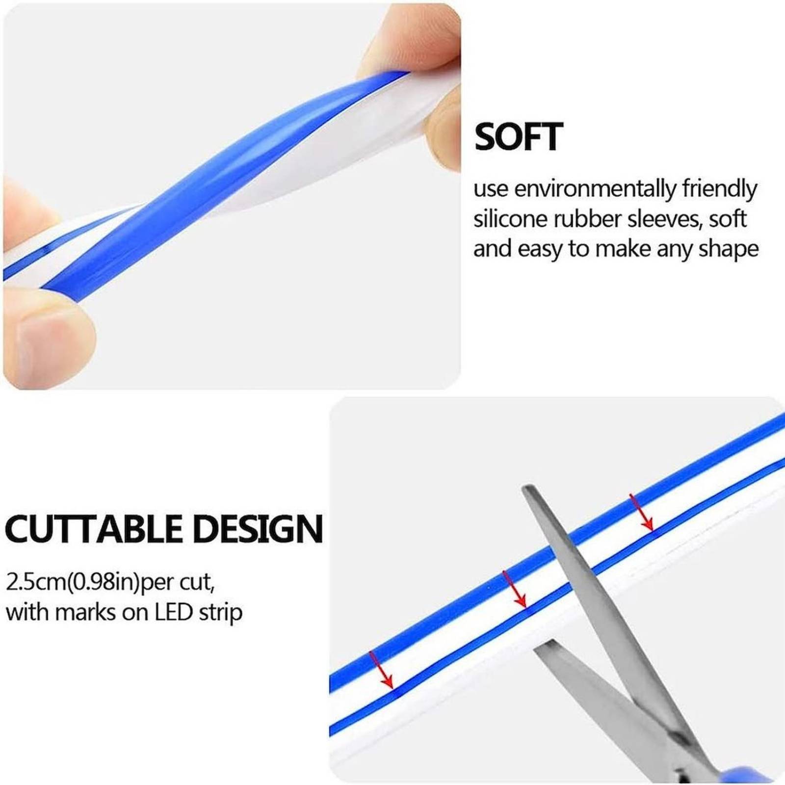 Rollo Led Neon Flex Azul 5Mt 120Led 12v 