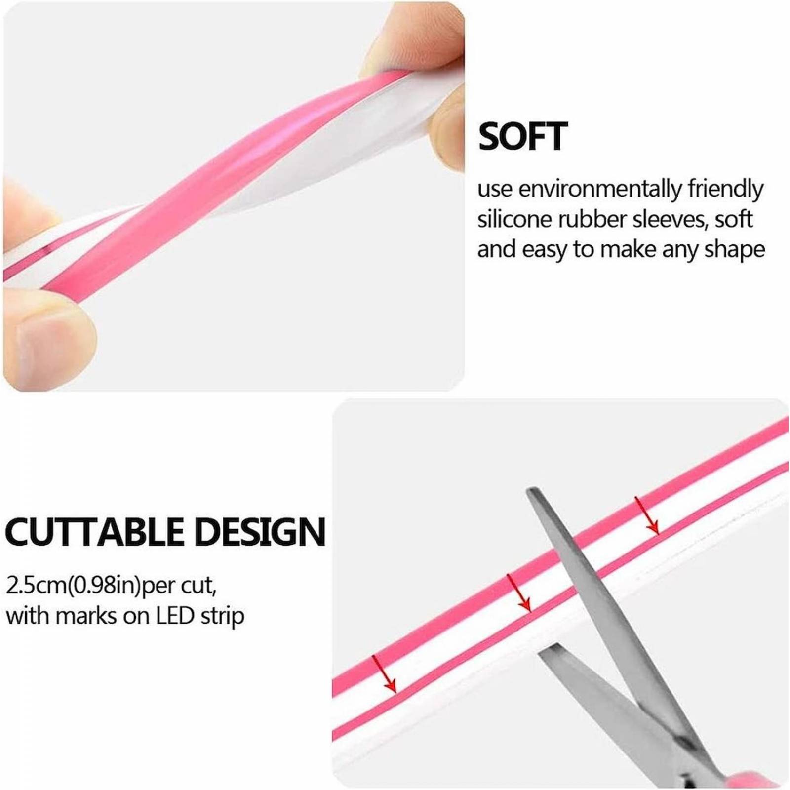 Rollo Led Neon Flex Rosa 5Mt 120Led 12v