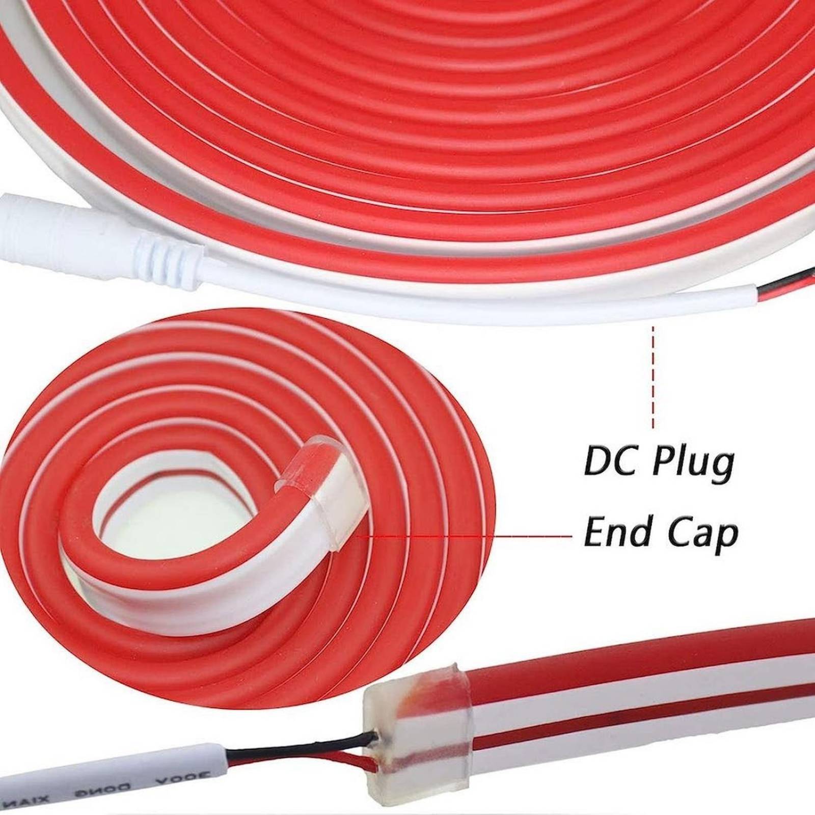 Rollo Led Neon Flex Rojo 5Mt 120Led 12v 