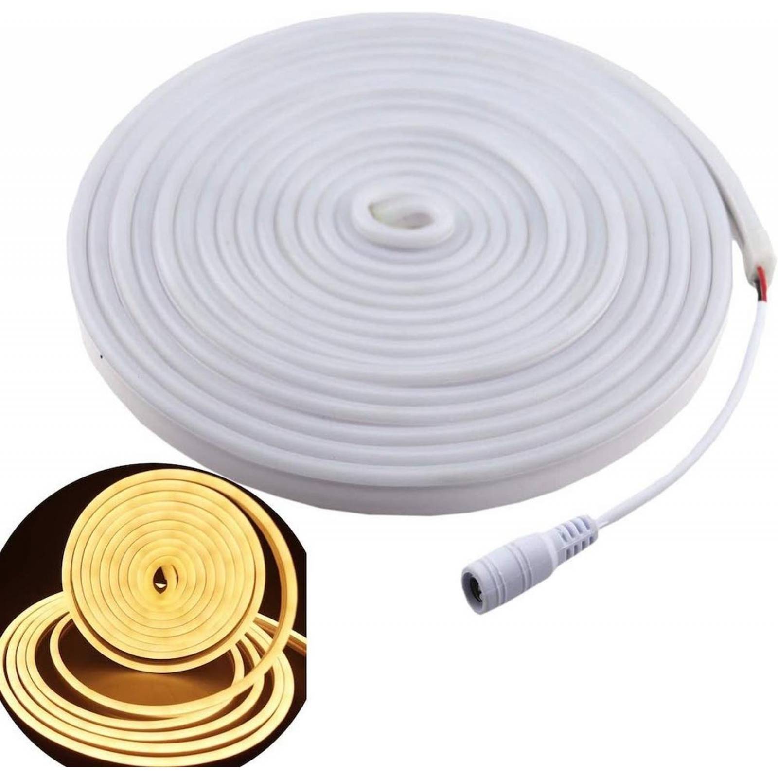 Rollo Led Neon Flex Blanco Calido 5Mt 120Led 12v 