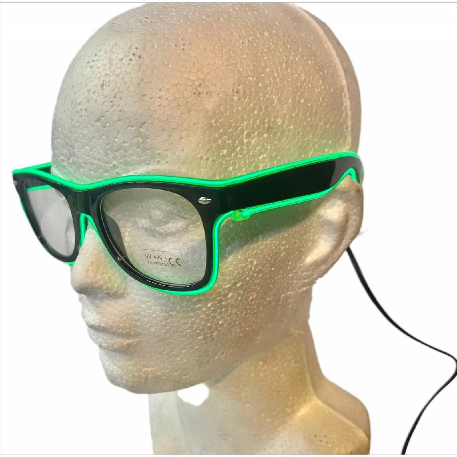 Lentes cable neon verde 3v 
