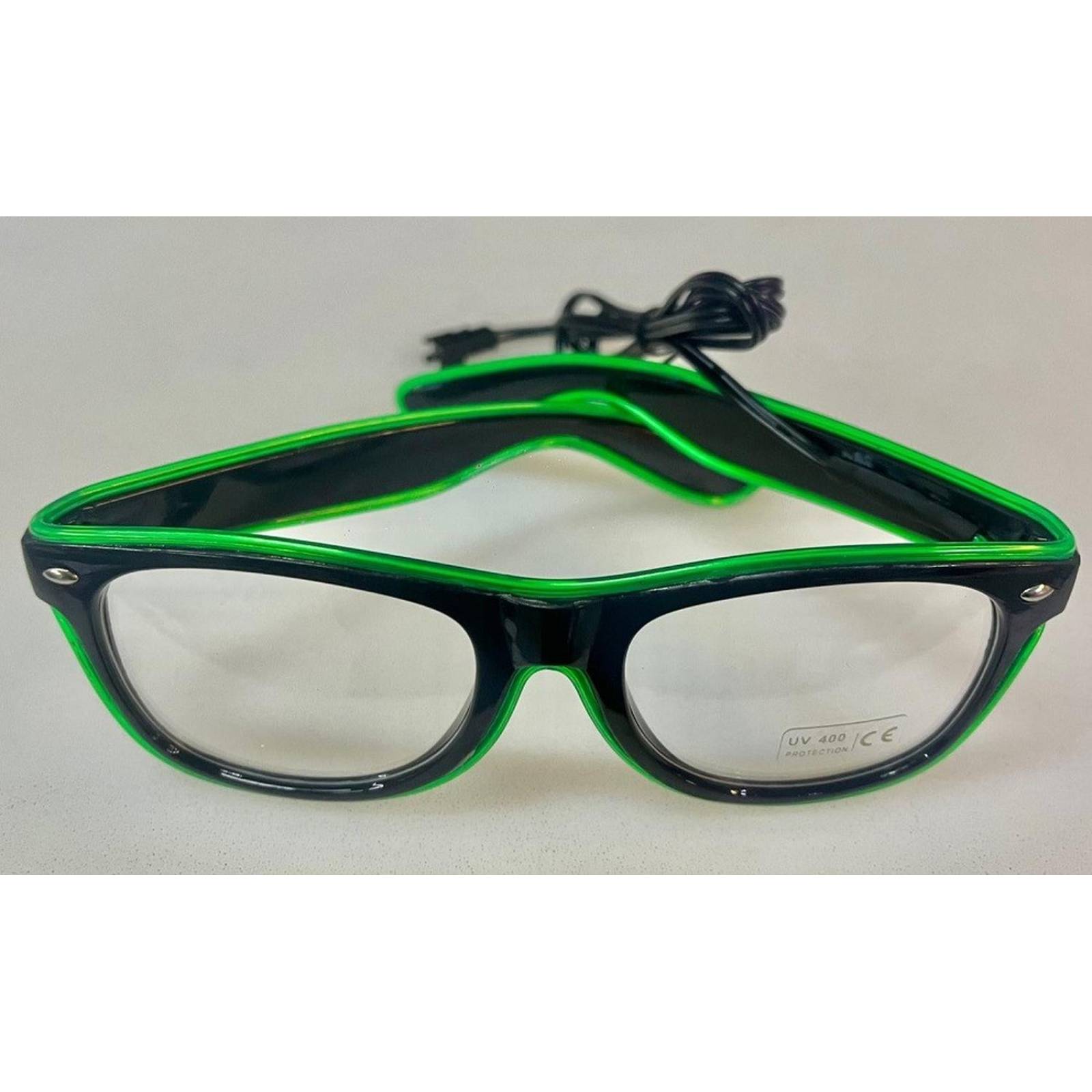Lentes cable neon verde 3v 