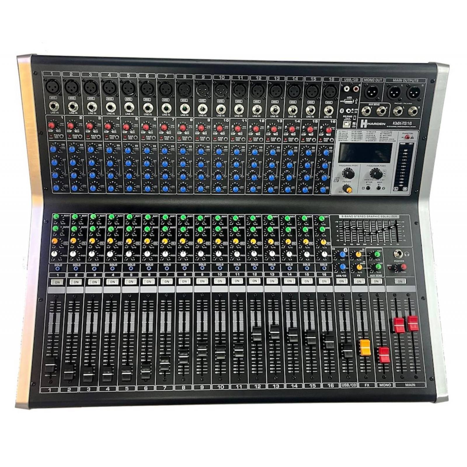 Mezcladora Amplificada 16 Canales Usb Bluetooth Efectos Kmx-Ts16