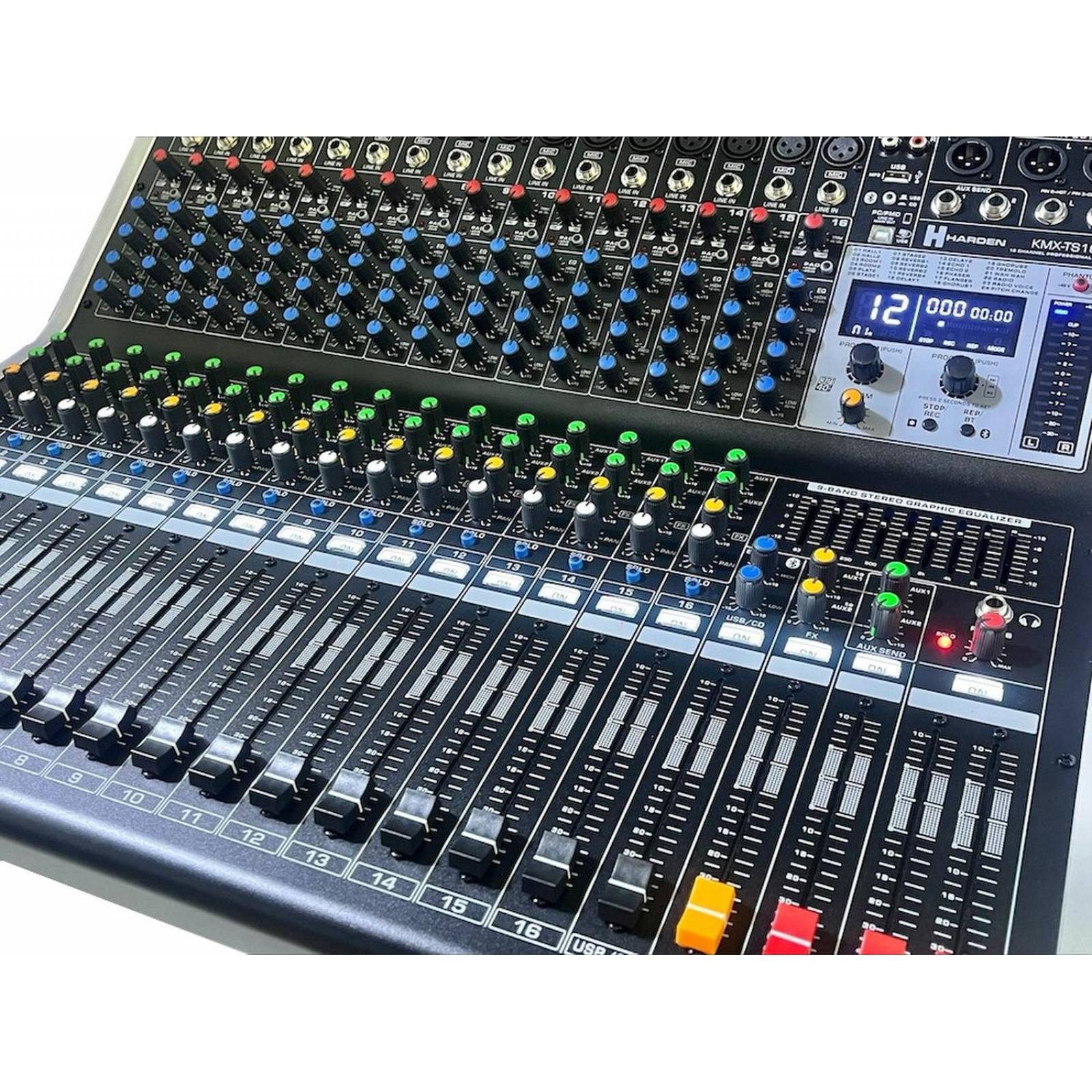 Mezcladora Amplificada 16 Canales Usb Bluetooth Efectos Kmx-Ts16