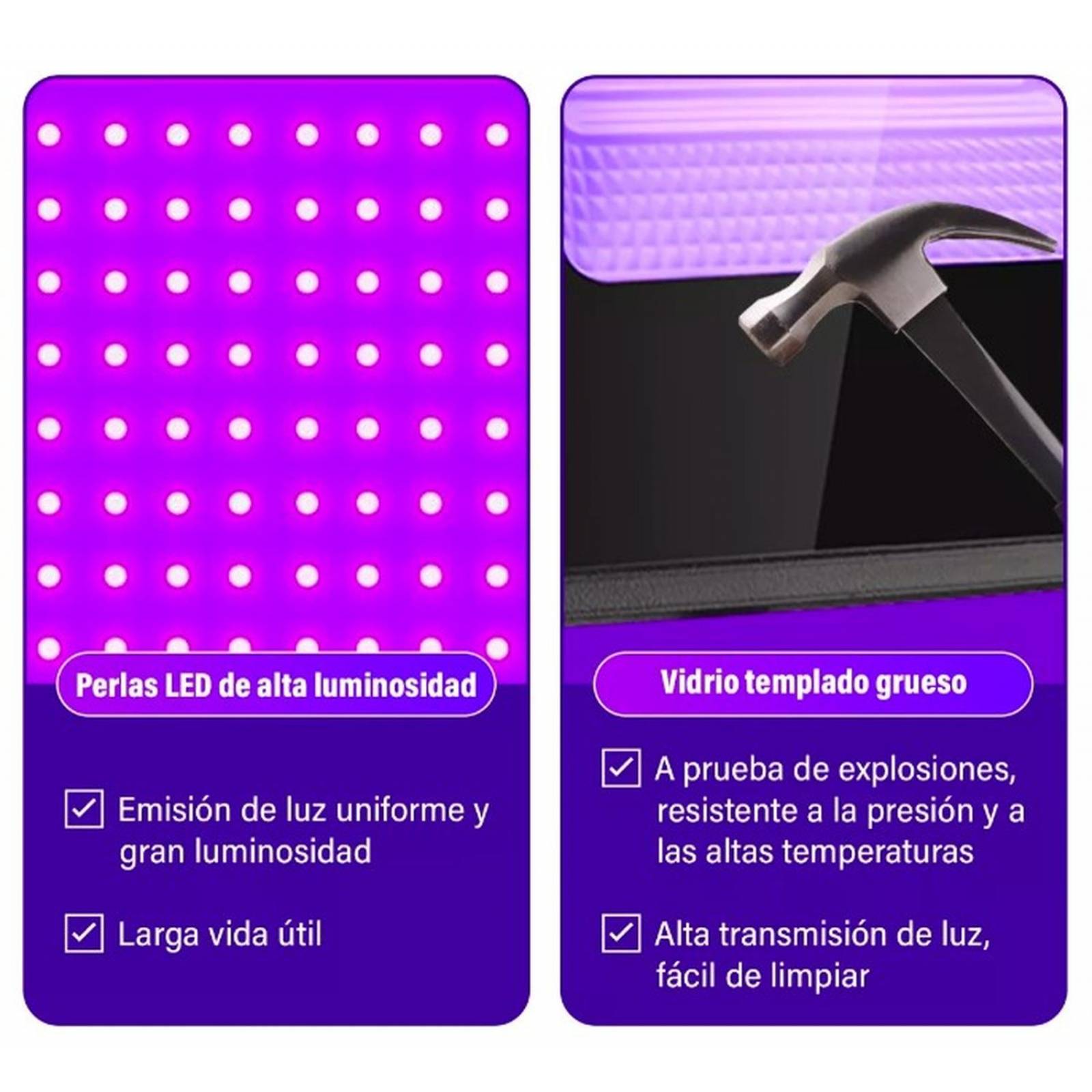 Reflector Led UV Luz Negra Purpura Negra 50w 