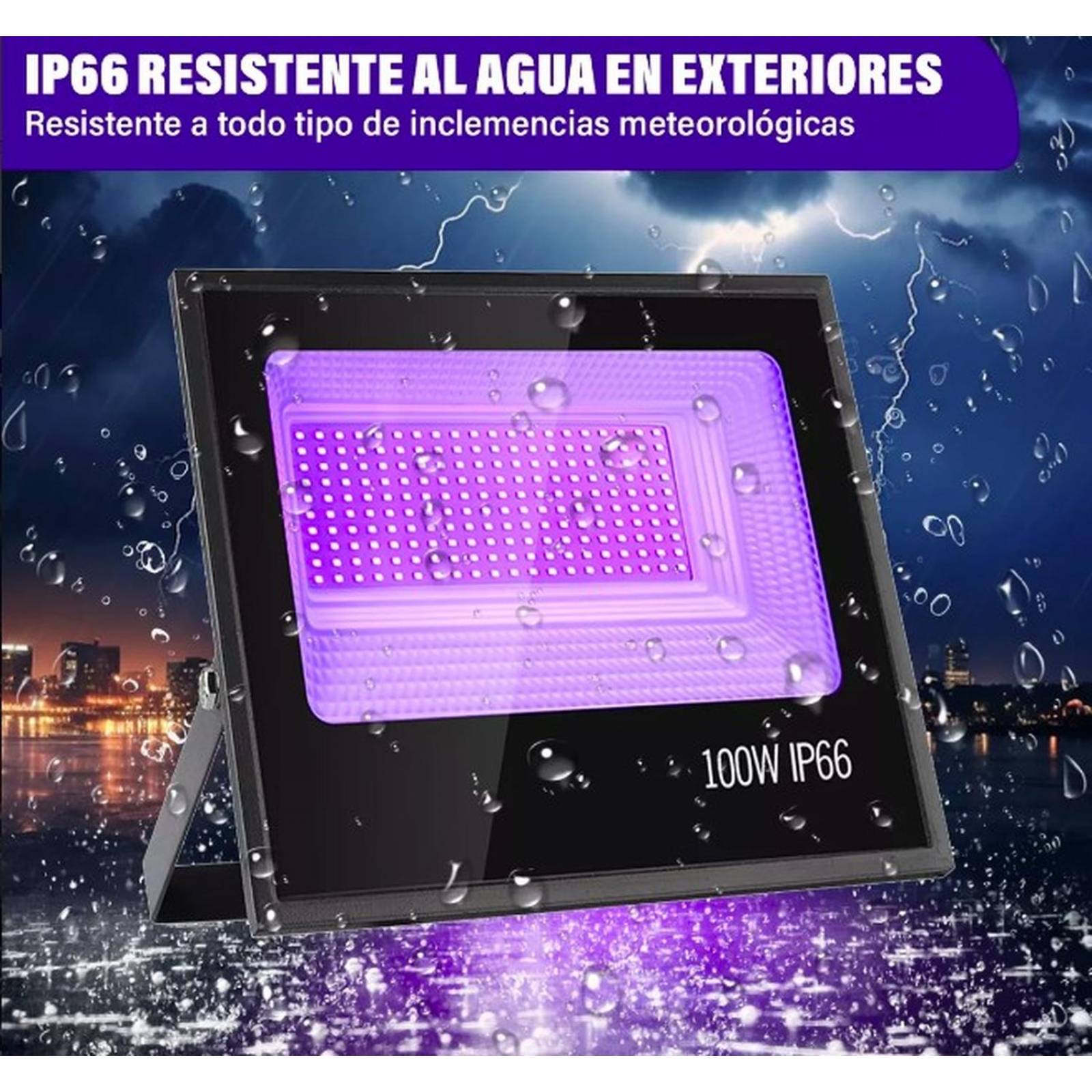 Reflector Led UV Luz Negra Purpura Negra 100w 