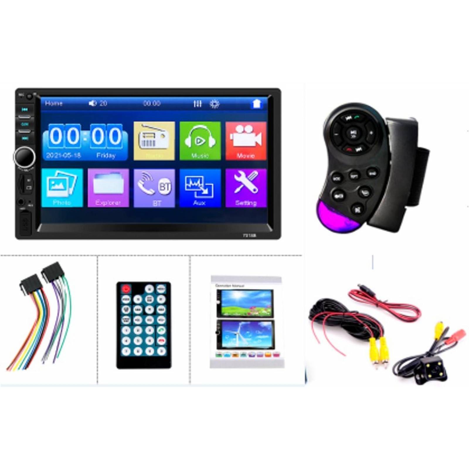 Auto Estereo Pantalla USB Bluetooth FM dobleDin Universal mp5-7018