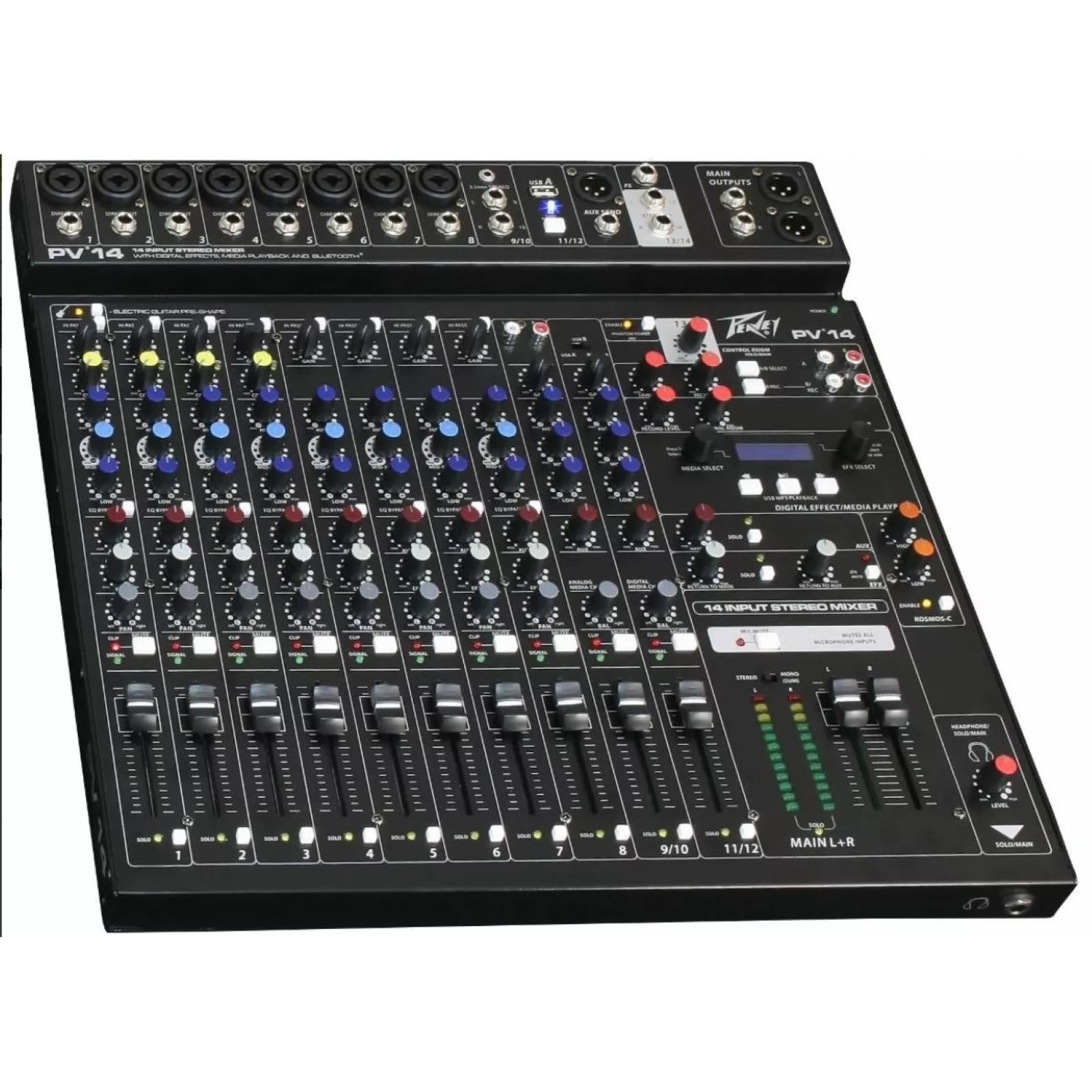 Peavey Pv 14 At Mezcladora 14 Canales Con Autotune Bt Y Usb 
