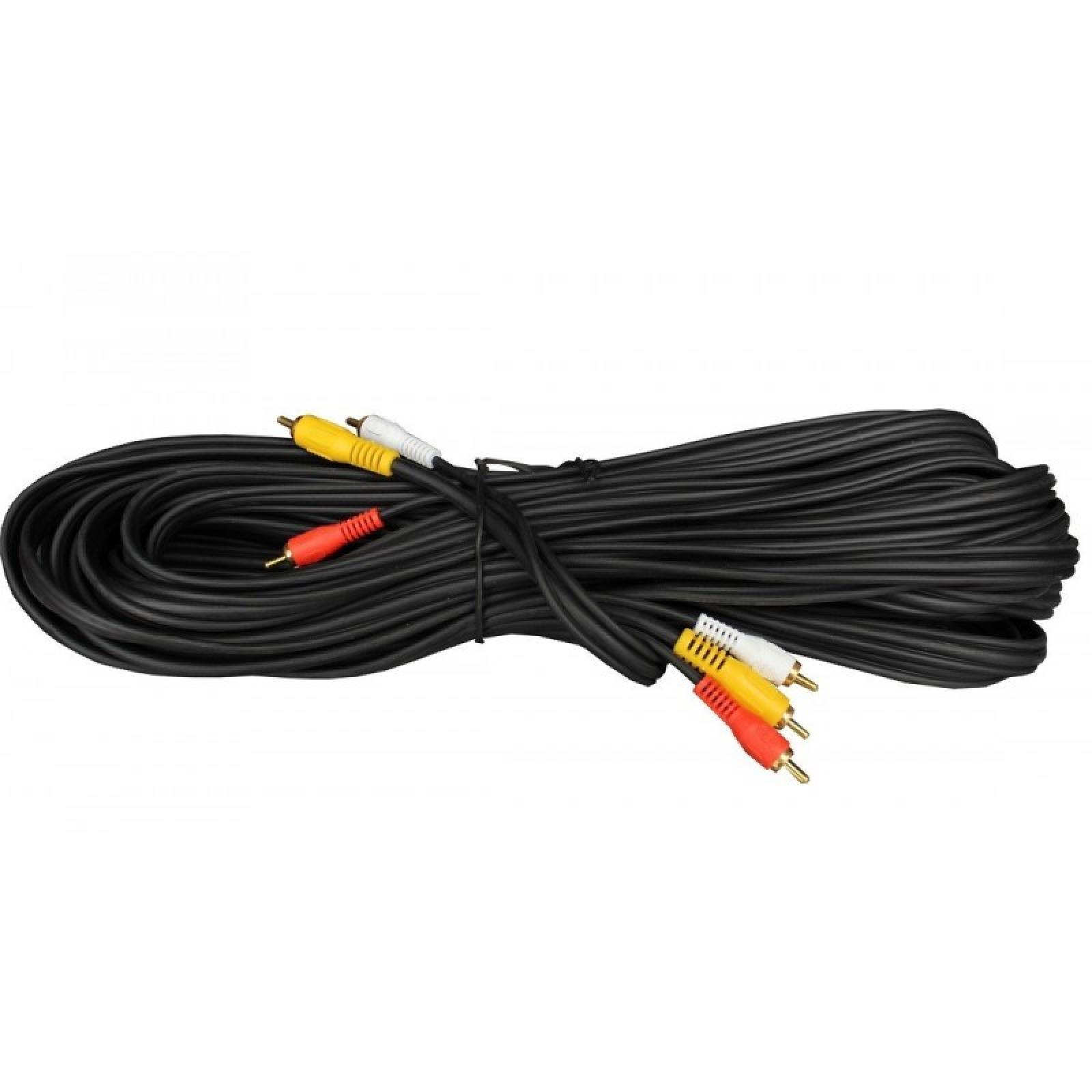 Cable Rca 3 Plug Macho A Macho Audio Y Video 15m 