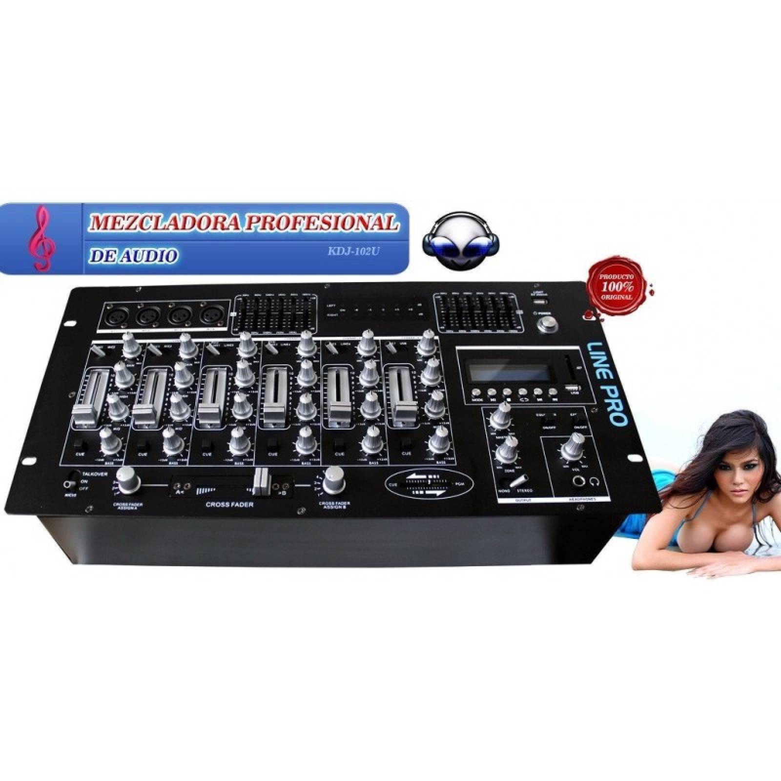 Mixer Mezcladora DJ Pro 6Ch Montable En Rack 