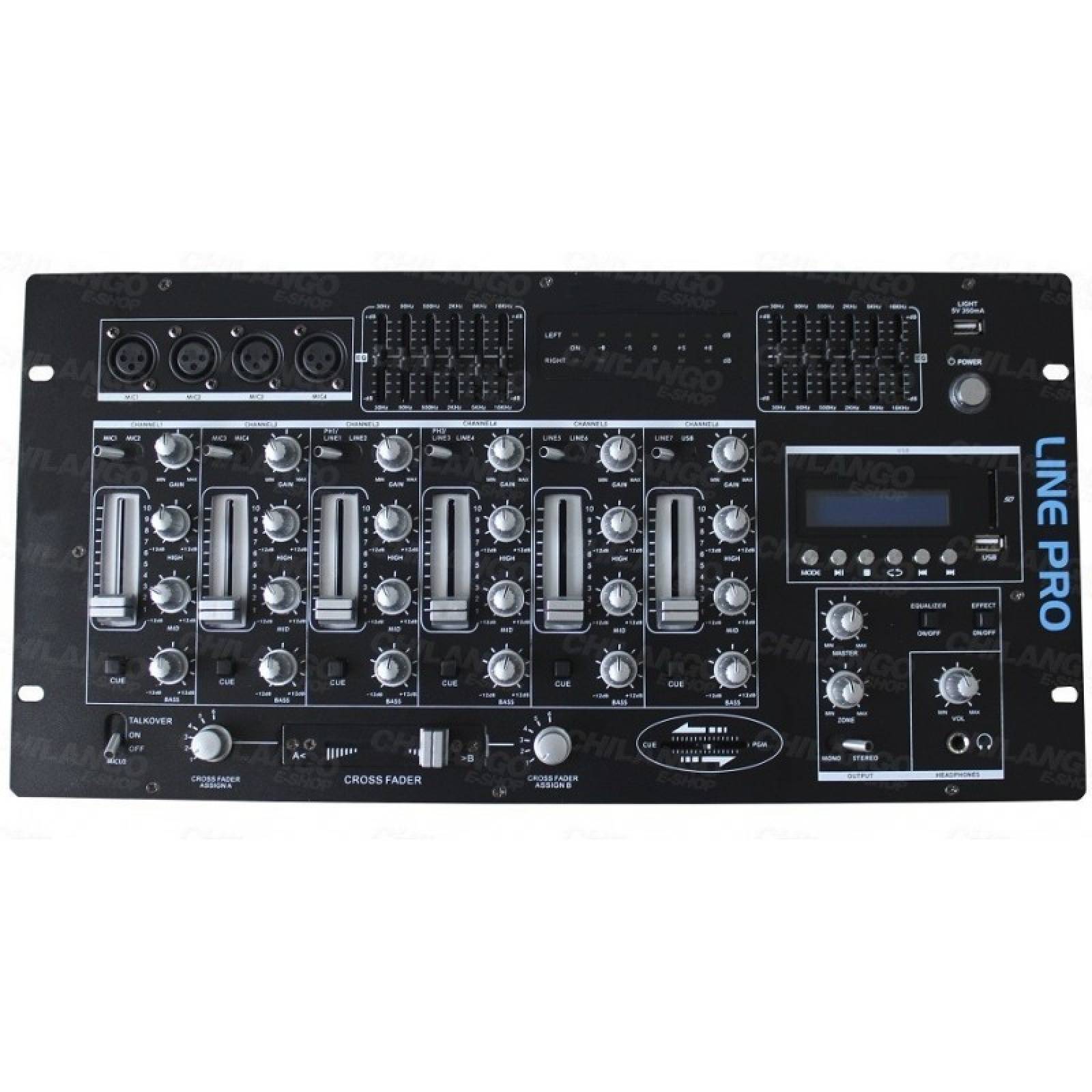 Mixer Mezcladora DJ Pro 6Ch Montable En Rack 