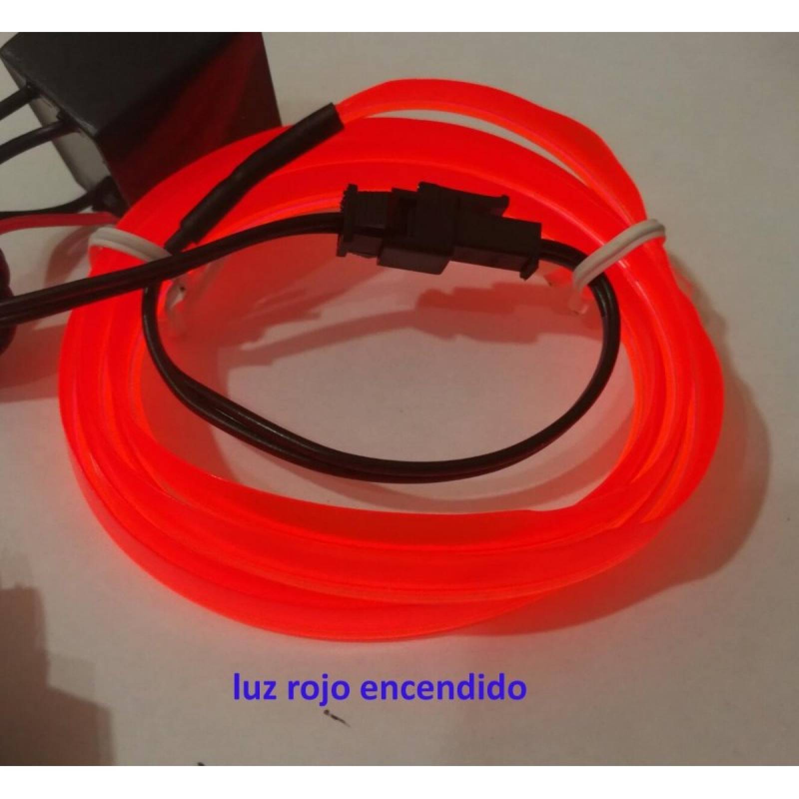 HILO LUZ NEON PORTATIL ROJA FLEXIBLE 3 METROS