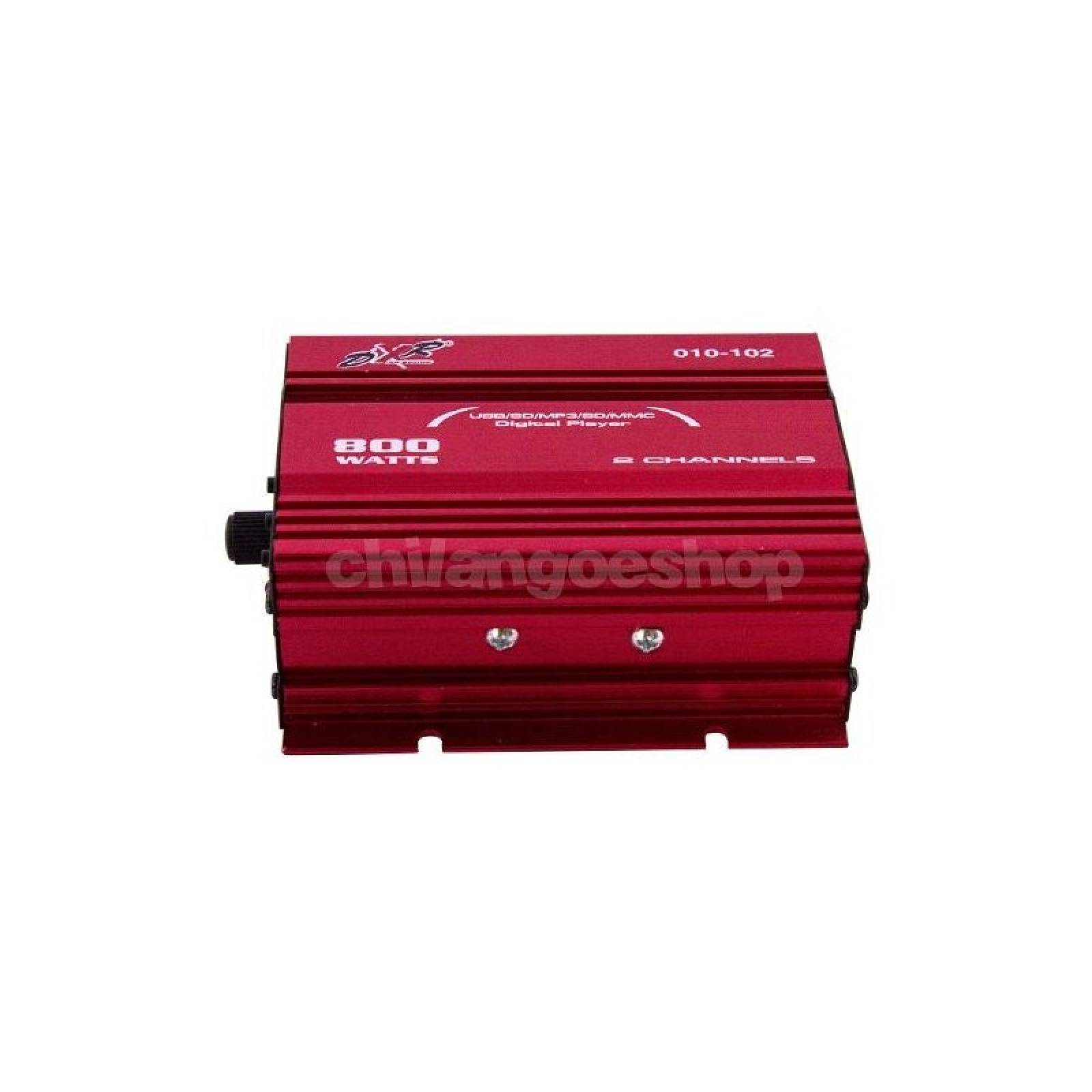 Amplificador Dxr 2 Canales Mini 800w Pmpo Usb Y Sd ROJO 
