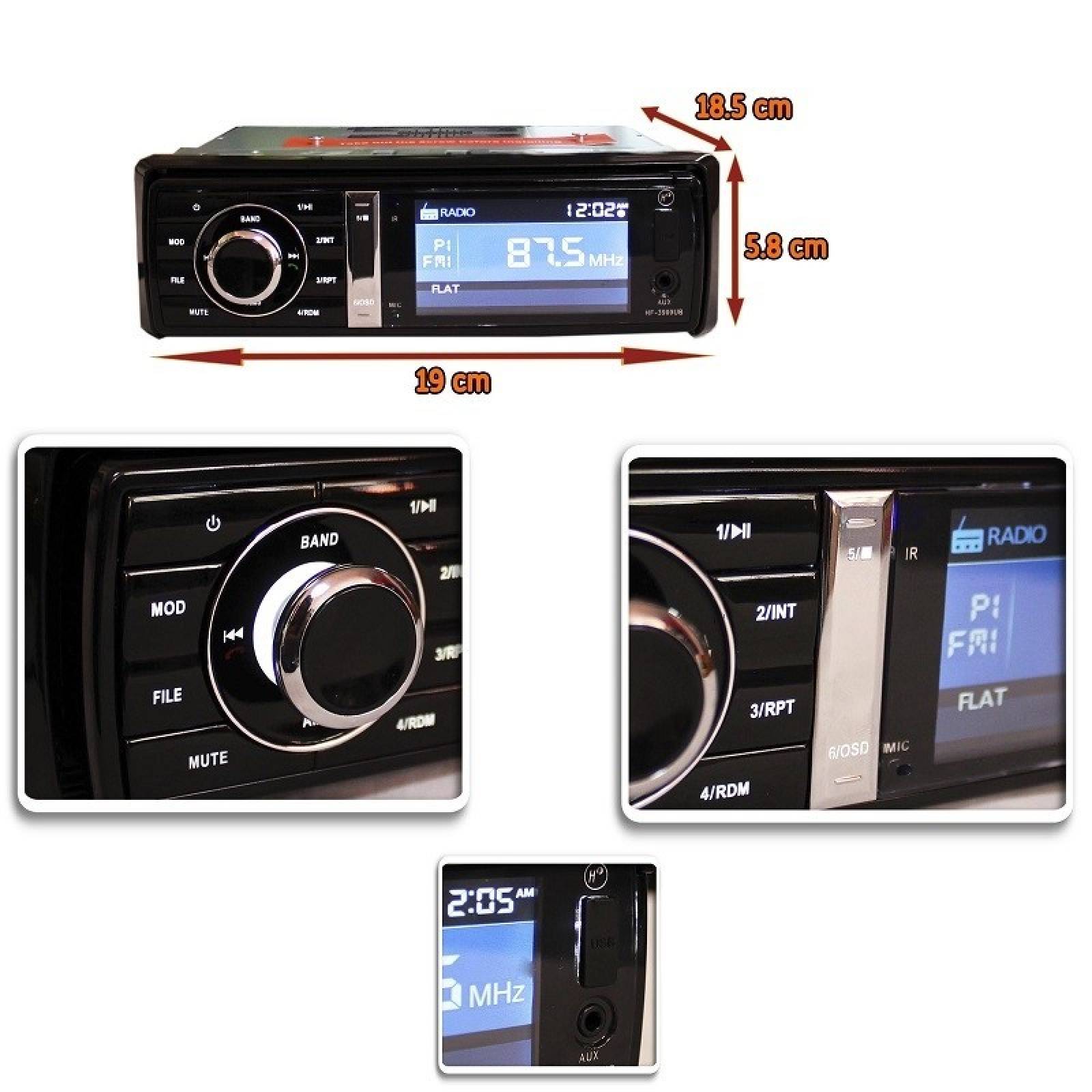 AUTOESTEREO PANTALLA 3.5 BLUETOOTH DVD MP3 USB AUX