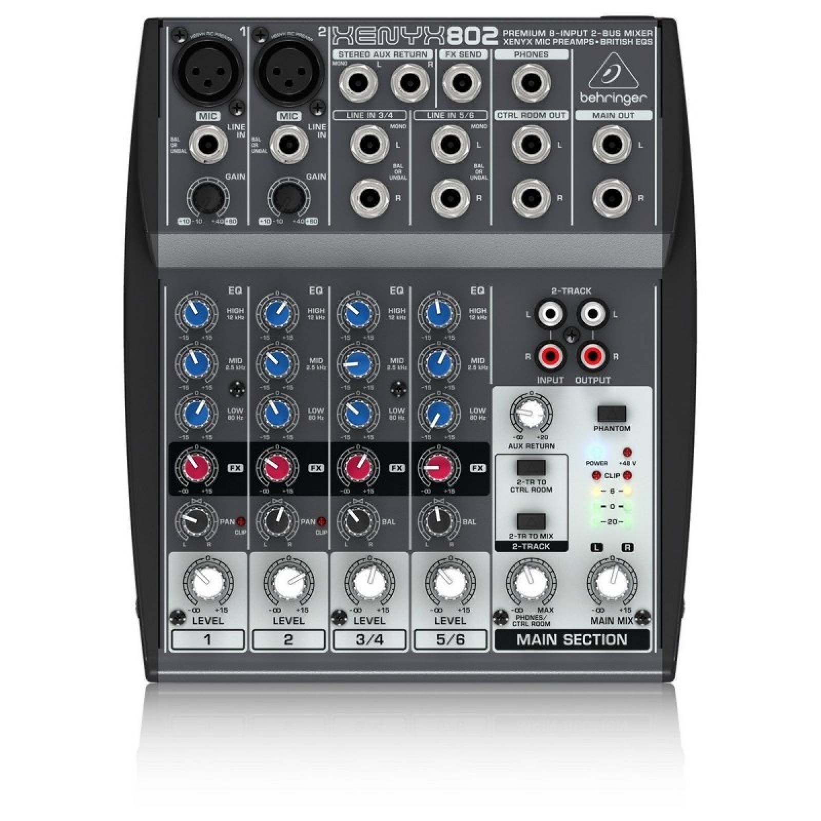 Mezcladora Behringer Xenyx 802 8 Entradas De Linea Y Phantom