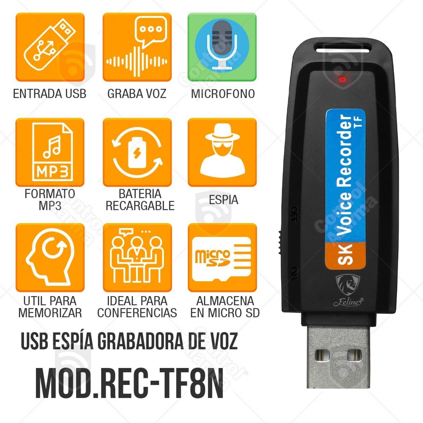 Usb Espia Grabadora Voz Oculta Microfono Discreta Portatil