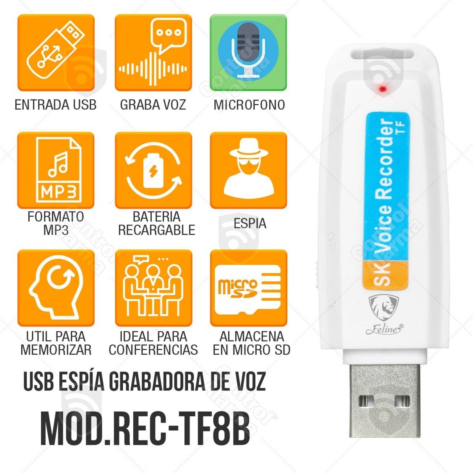 Usb Espia Grabadora Voz Oculta Microfono Discreta Portatil