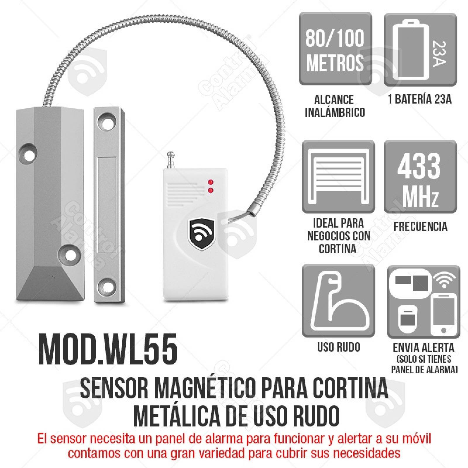 4 Sensores Cortina Metalica Uso Rudo Magnetico Alarma Casa