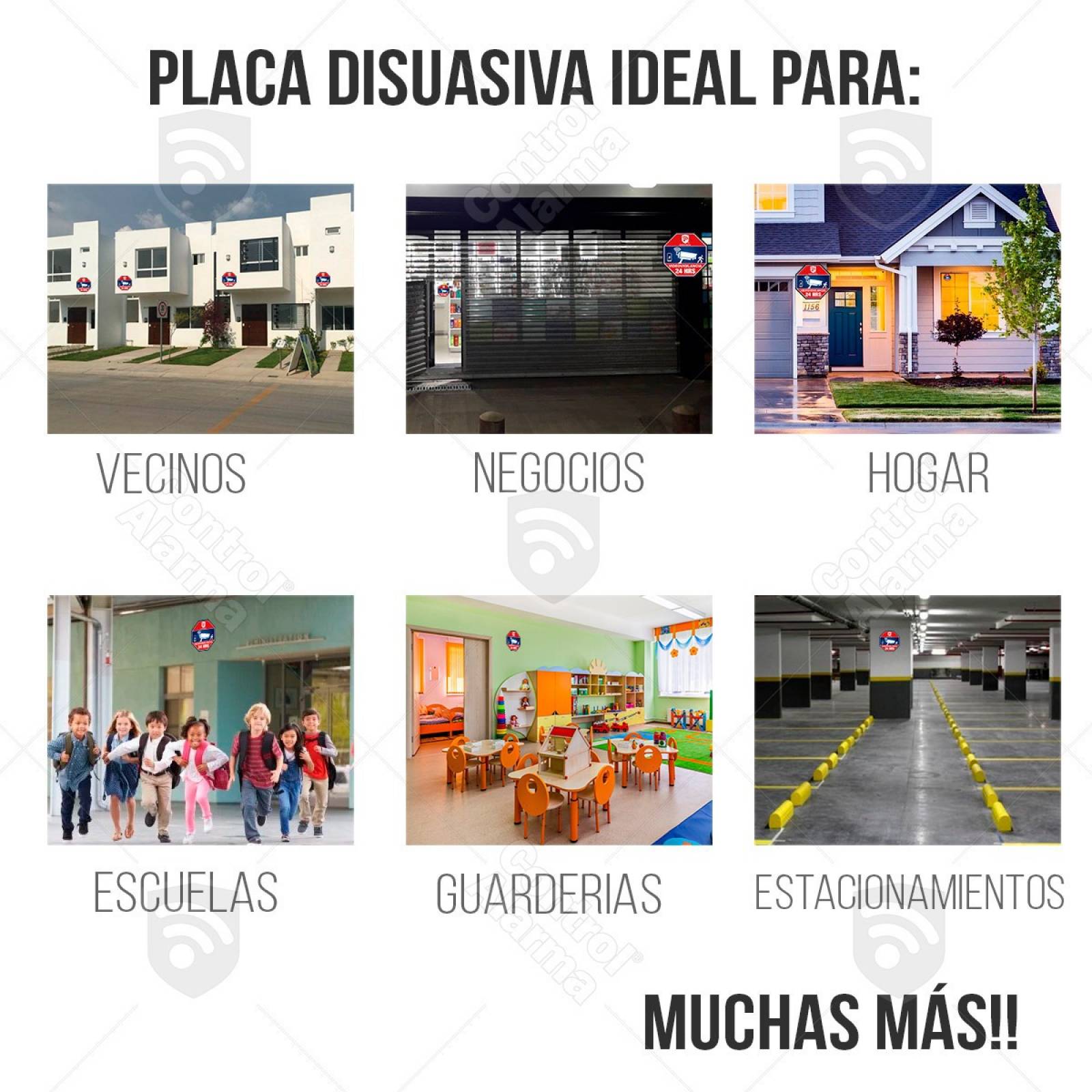 Paquete De 2 Letreros De Videovigilancia De 24 Horas | Envío Gratis