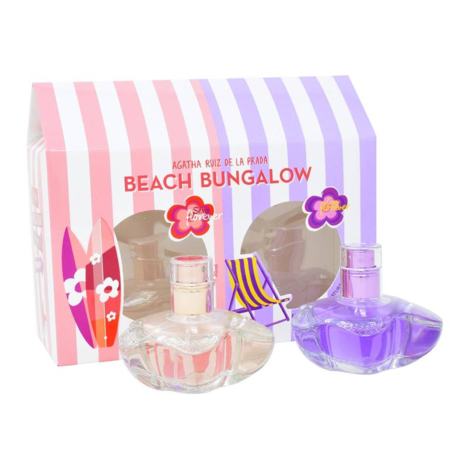 Set Agatha Beach Bungalow 2Pzs Sexy Florever 30 ml Edt Spray + Crazy Florever 30 ml de Agatha Ruiz De La Prada