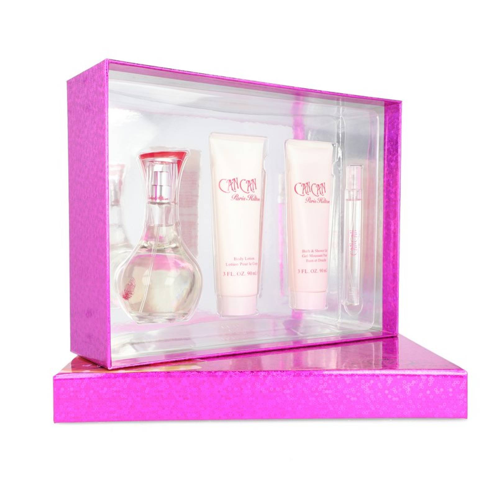 Set Dama Can Can 4Pzs 100 ml Edp Spray + Body Lotion 90 ml + Shower Gel 90 ml + 10 ml Edp Spray