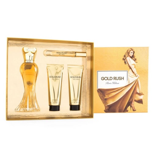 Set Gold Rush 4Pzs 100 ml Edp Spray + Rollerball Edp 6 ml + Body Lotion 90 ml + Shower Gel de Paris Hilton para Dama