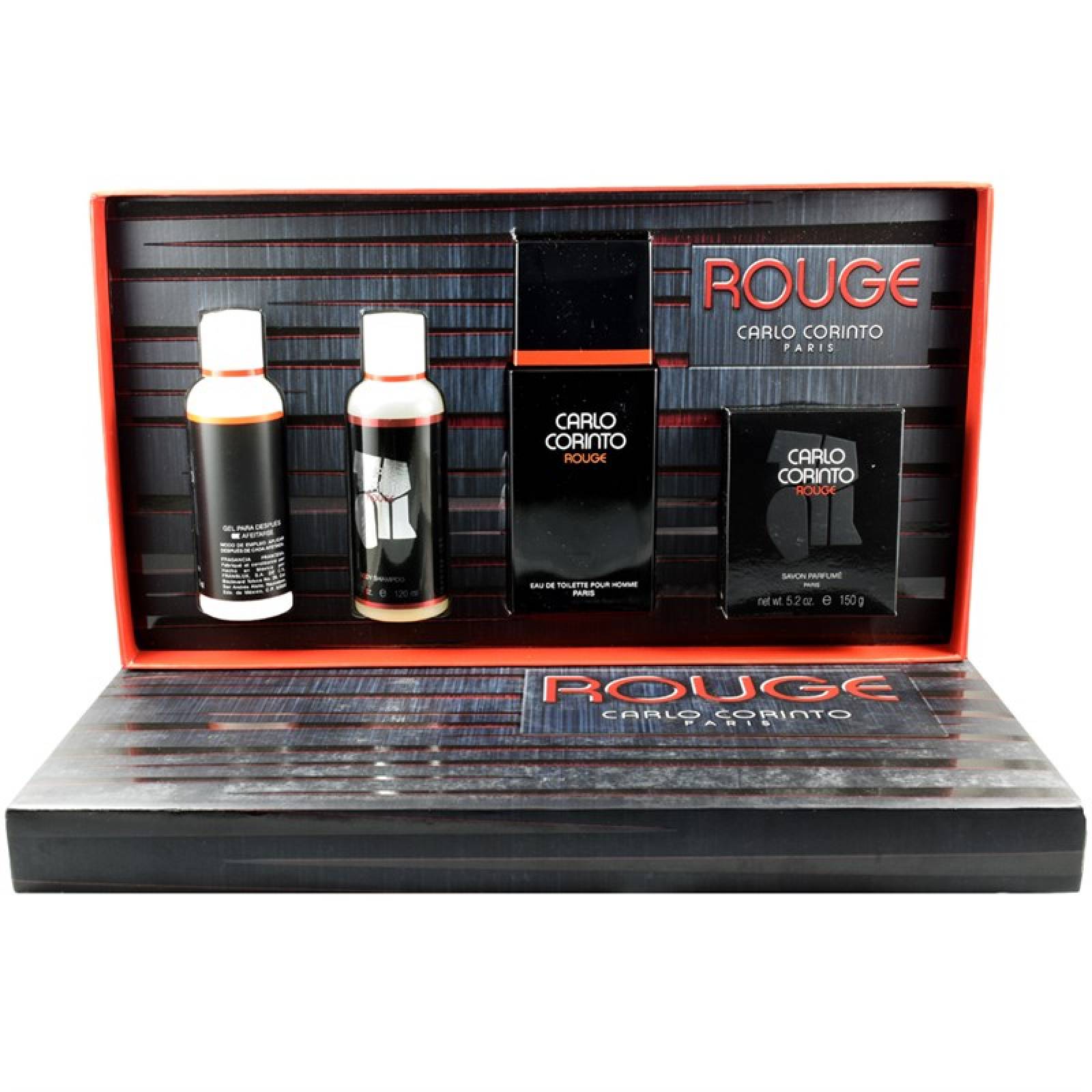 Set Carlo Corinto Rouge 4Pzs 100 Ml Edt Spray +Jabon 150G + Shower Gel 120 Ml + After Shave 120 Ml De Carlo Corinto de Caballero