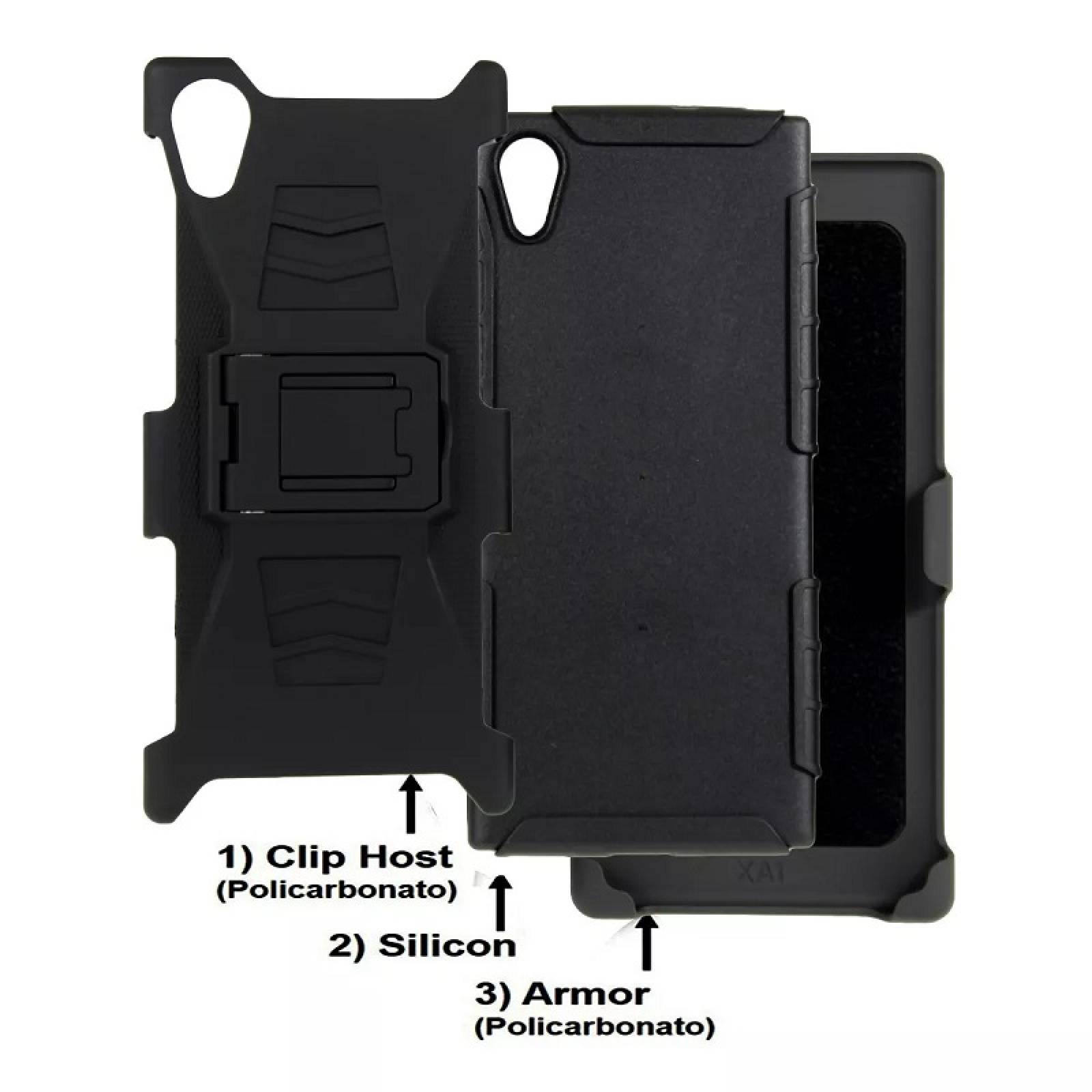 Funda 3 en 1 Xperia Z5 Compact E5823 Clip Case Uso Rudo Iron Bear