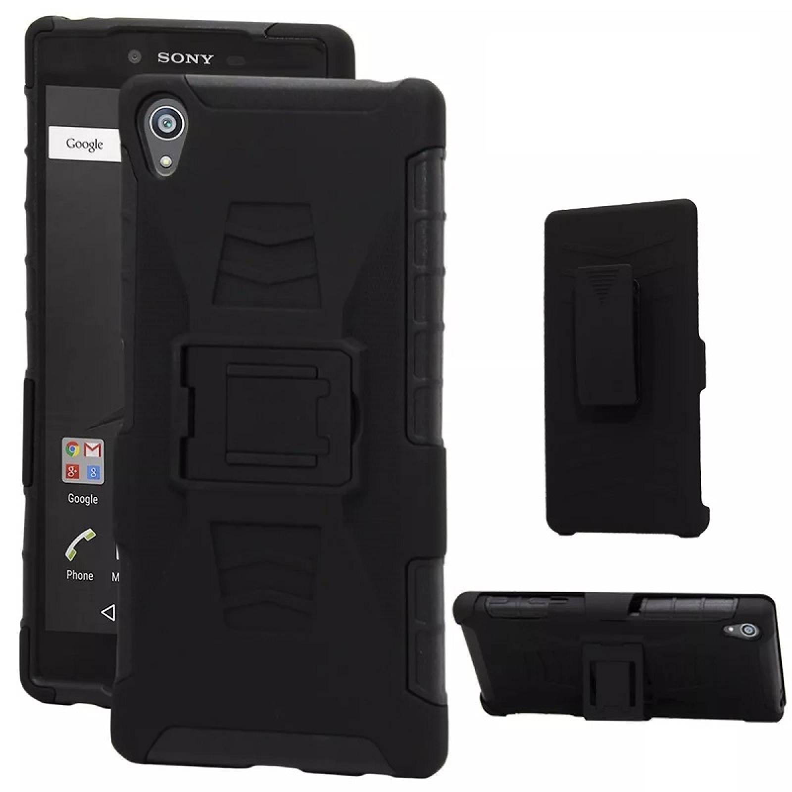 Funda 3 en 1 Xperia Z5 Premium E6853 Clip Case Uso Rudo Iron Bear