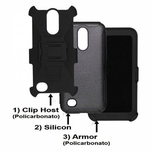 Funda 3 en 1 LG K20 Plus Clip Case Uso Rudo Iron Bear