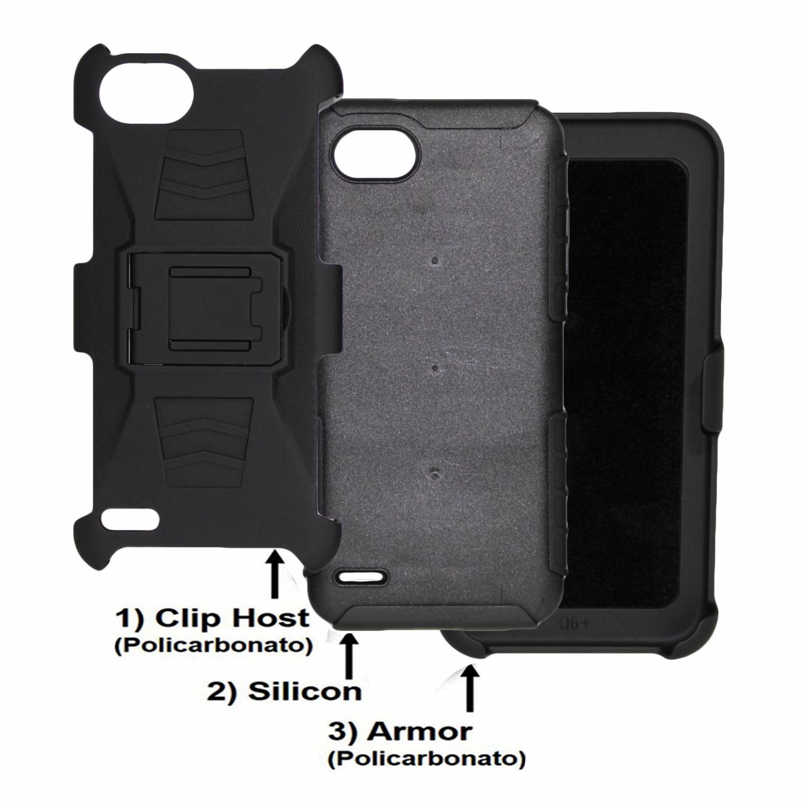 Funda 3 en 1 LG Q6 Prime M700H Clip Case Uso Rudo Iron Bear