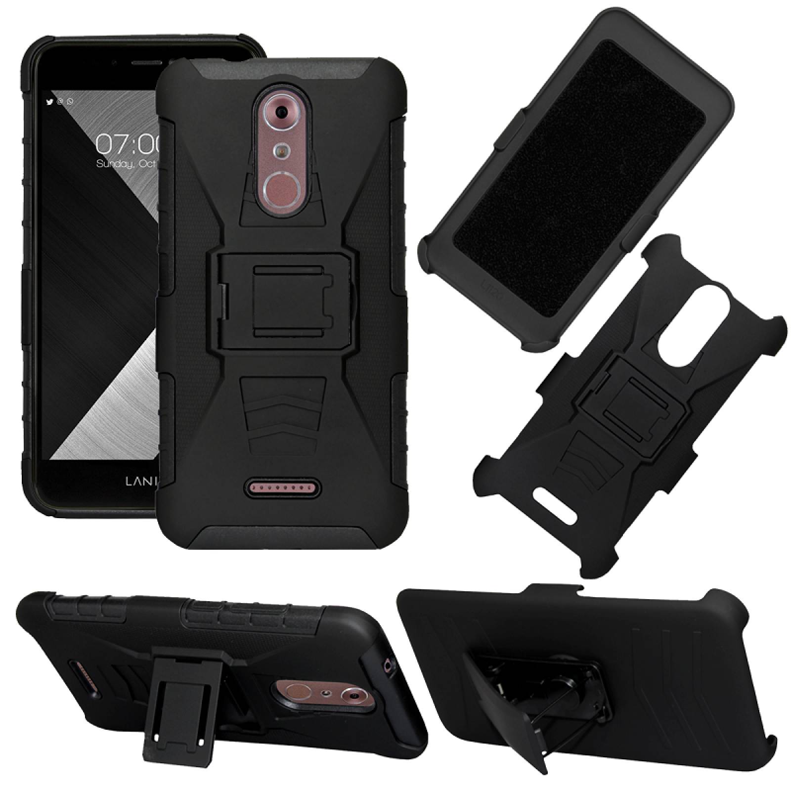 Funda 3 en 1 Lanix Ilium L1120, Clip Case Uso Rudo Iron Bear