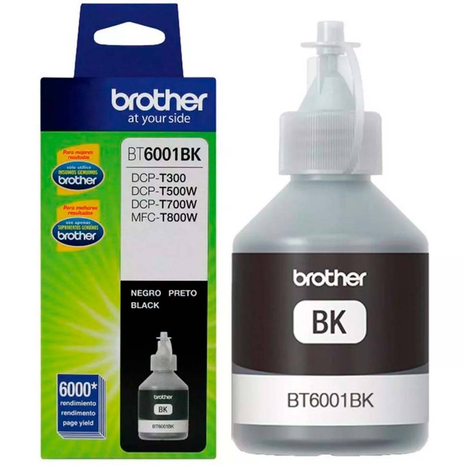 Botella de tinta BROTHER BT6001BK negra