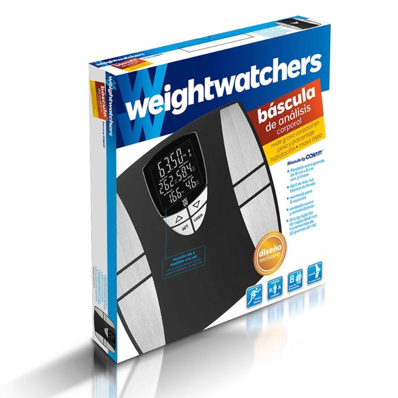 Weight Watchers bascula de cristal con análisis WW800ES MX