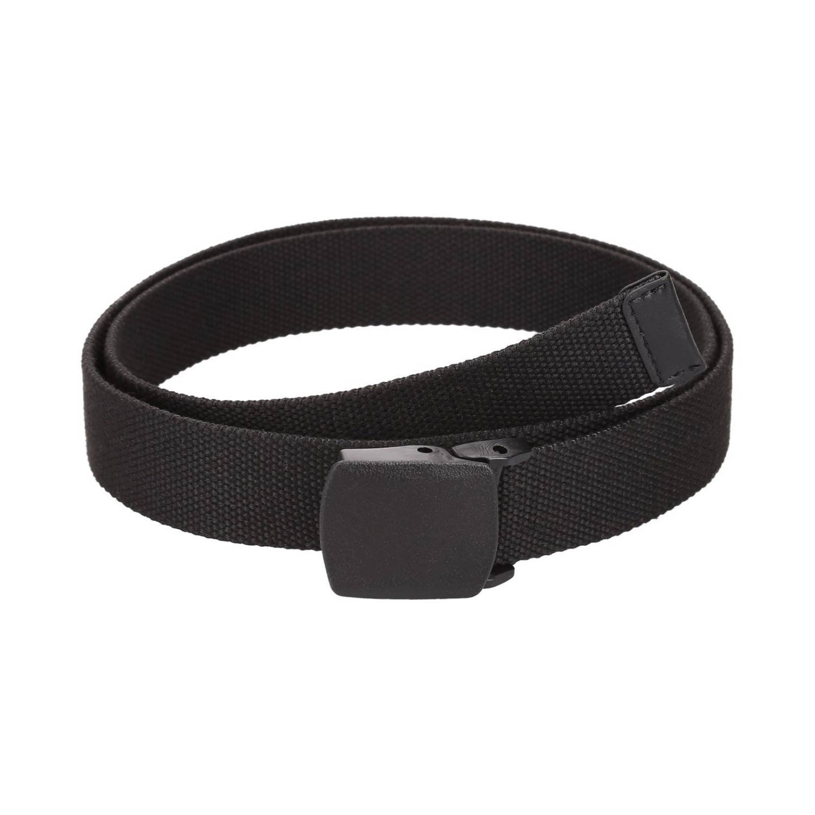 Cinturón Textil Poliéster Negro Con Hebilla A Presión Rectangular