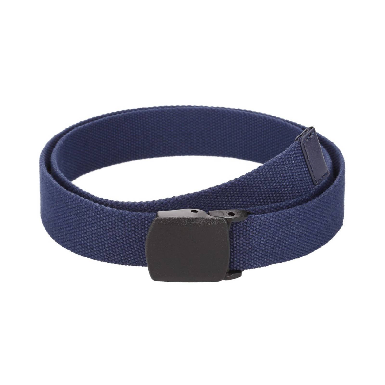 Cinturón Textil Poliéster Azul Marino Con Hebilla A Presión Rectangular