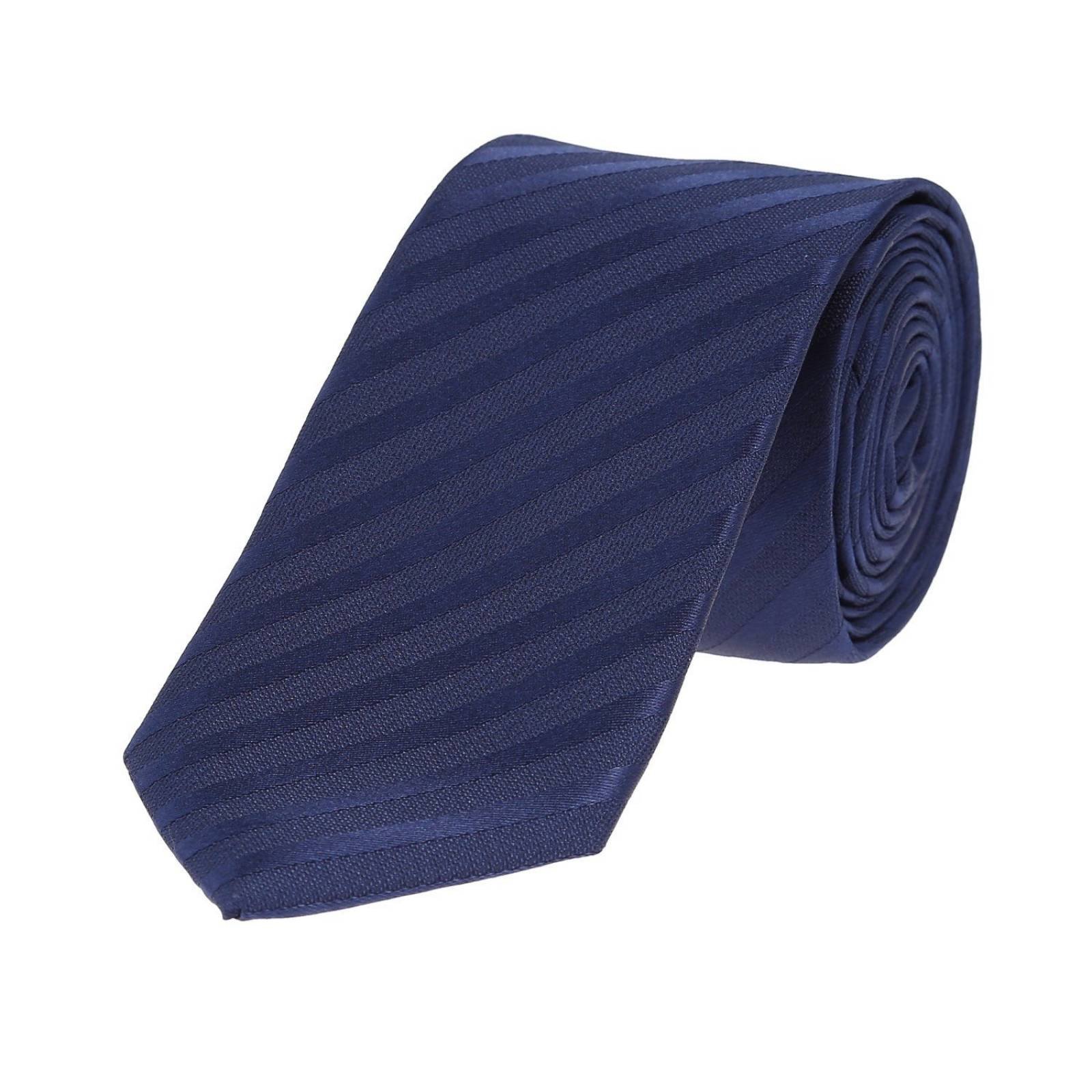 Corbata azul con rayas azul metalicas poliéster