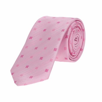 Corbata rosa con detellos poliéster